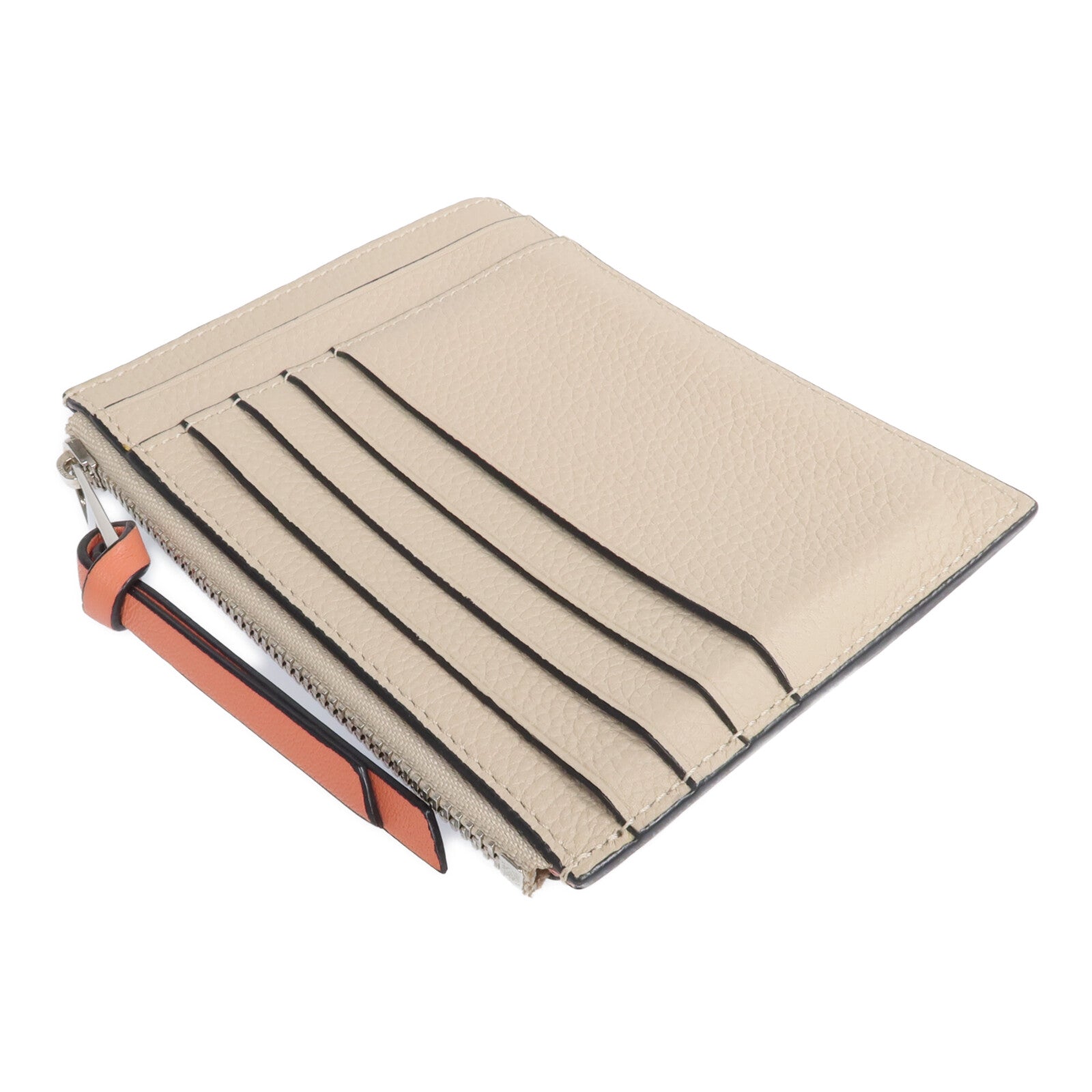 LOEWE 牛皮皮革Card Case銀扣卡片套