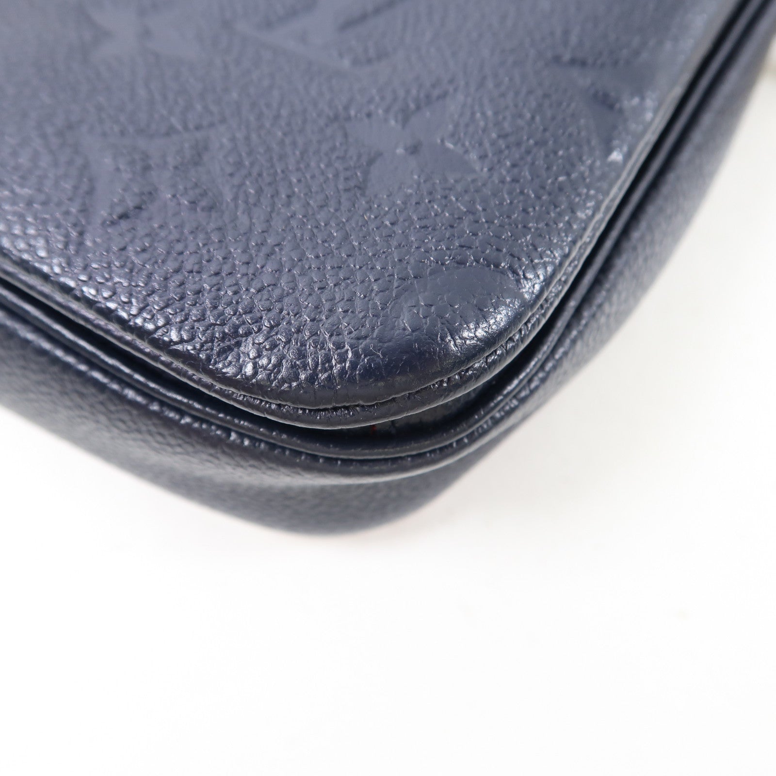 LOUIS VUITTON Monogram Empreinte Pochette Metis金扣手挽肩背兩用袋深藍色