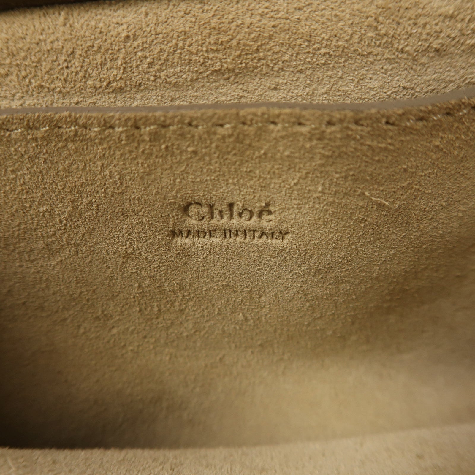 Chloe 絨面皮革2 Way Shoulder金扣手挽肩背兩用袋啡色/米色
