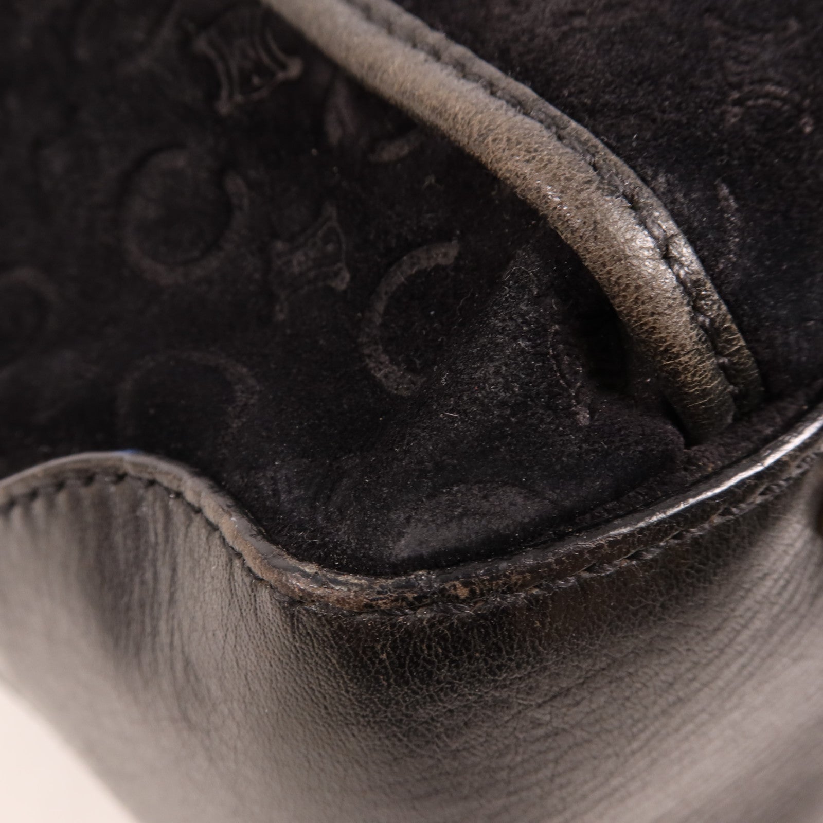 CELINE 麂皮皮革Vintage Shoulder Bag 055銀扣肩背袋