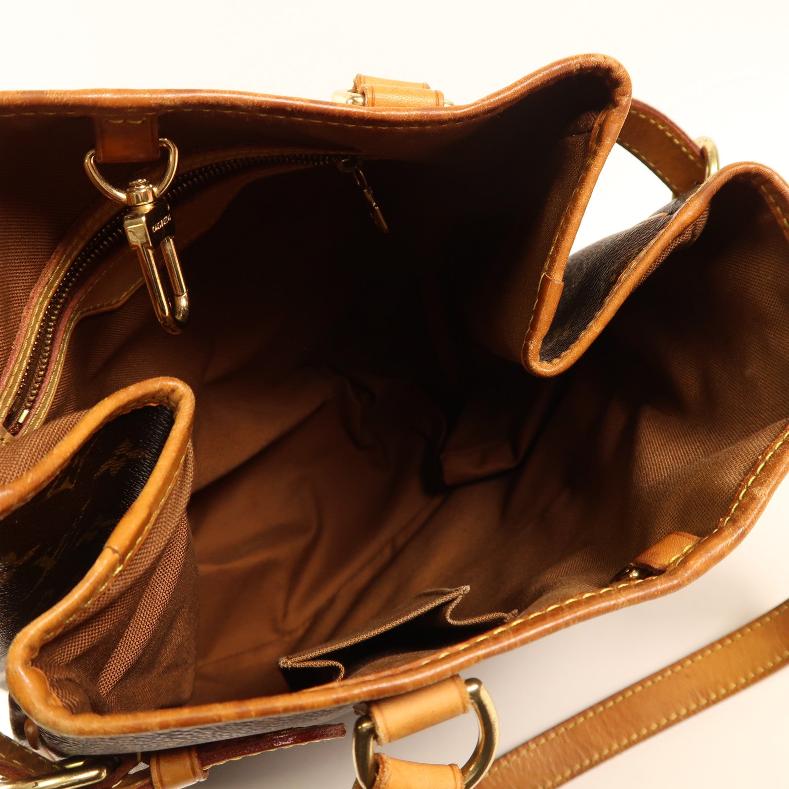 LOUIS VUITTON Monogram Batignolles Vertical金扣肩背袋棕色