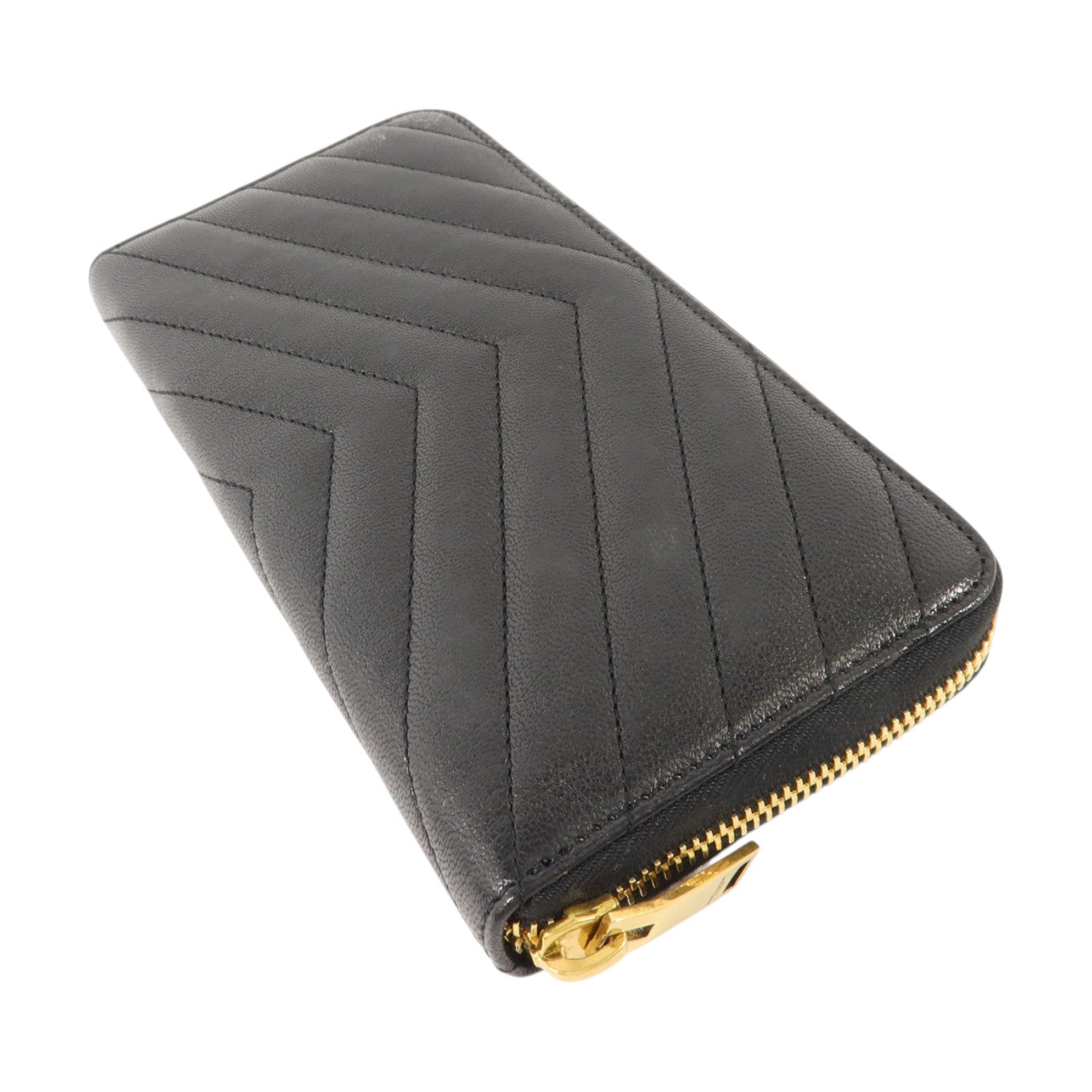 YVES SAINT LAURENT 牛皮皮革Cassandre Matelasse Long Wallet金扣長錢包
