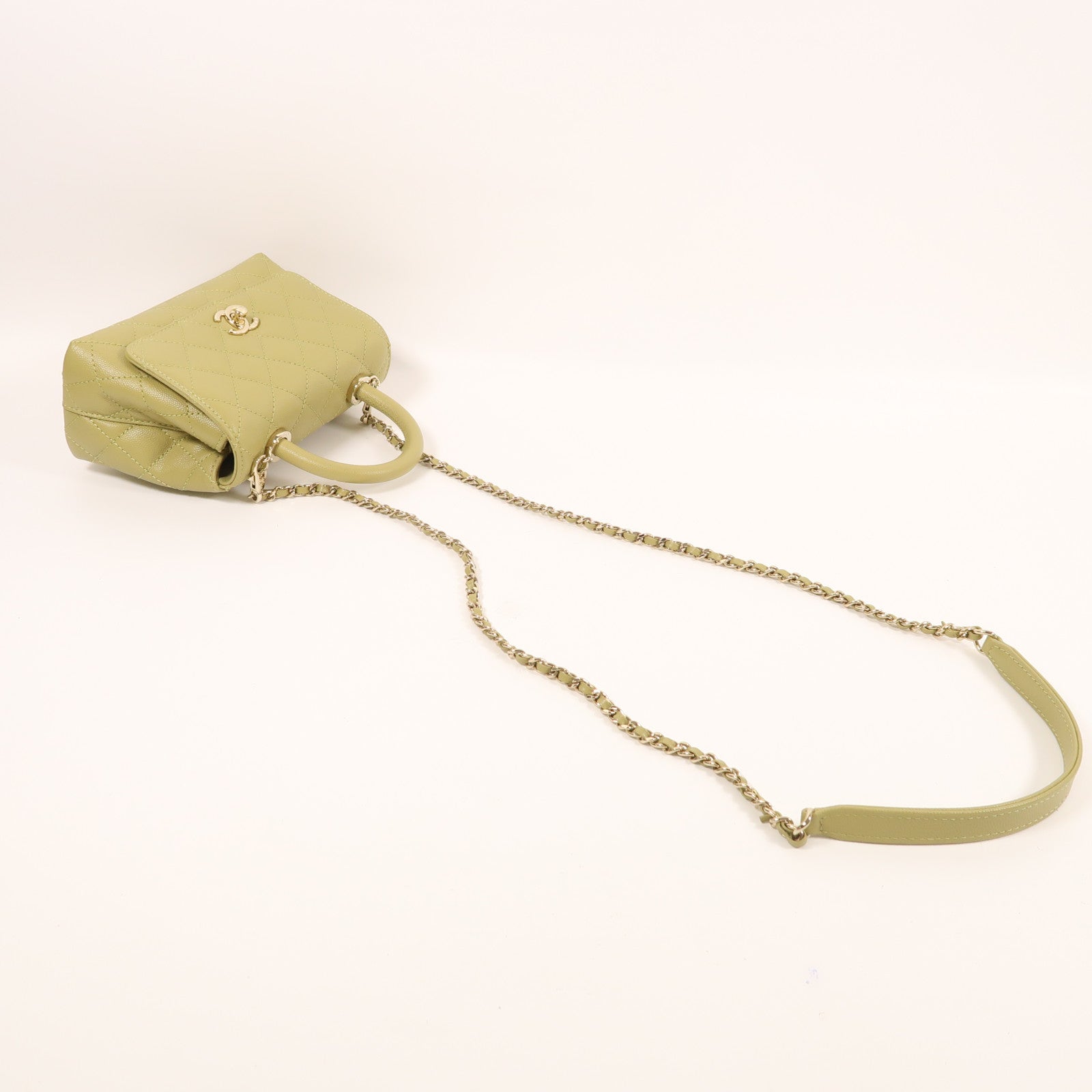 CHANEL 牛皮皮革Mini Coco Handle金扣手挽肩背兩用袋