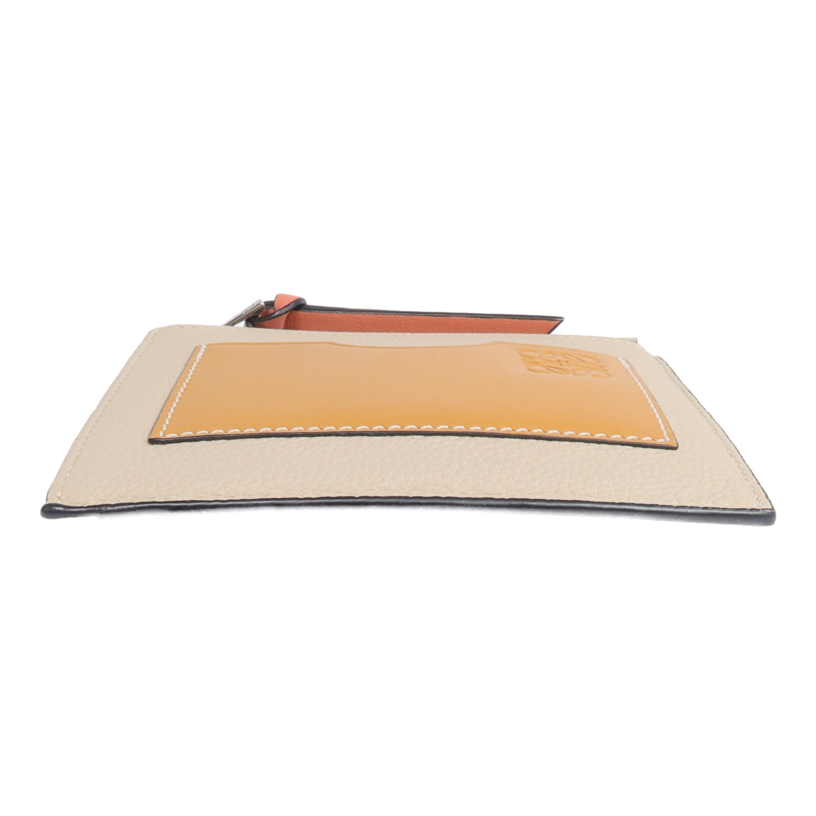 LOEWE 牛皮皮革Card Case銀扣卡片套