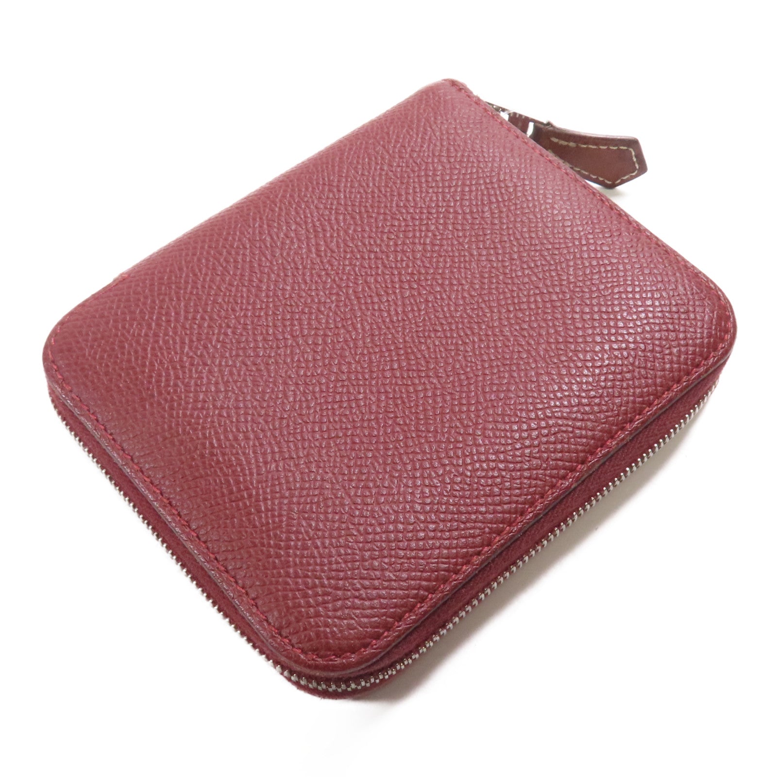 HERMES Epsom皮革Silk In Compact銀扣錢包