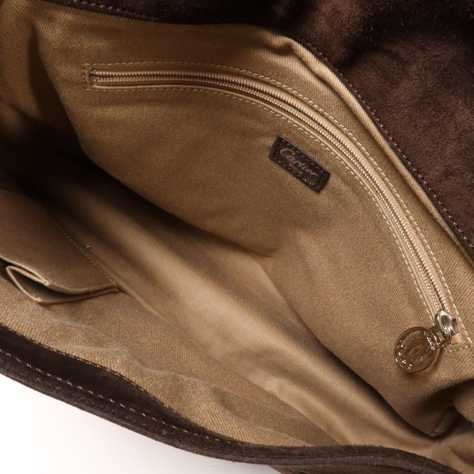 CARTIER 麂皮皮革/蛇皮皮革Marcello Saddle Bag手挽肩背兩用袋