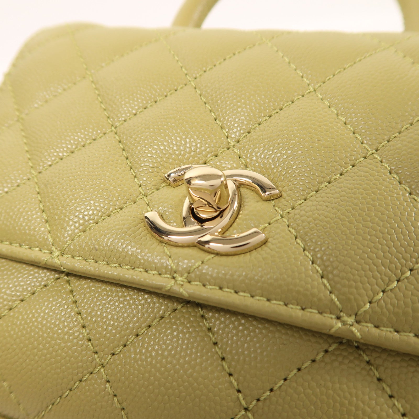 CHANEL 牛皮皮革Mini Coco Handle金扣手挽肩背兩用袋