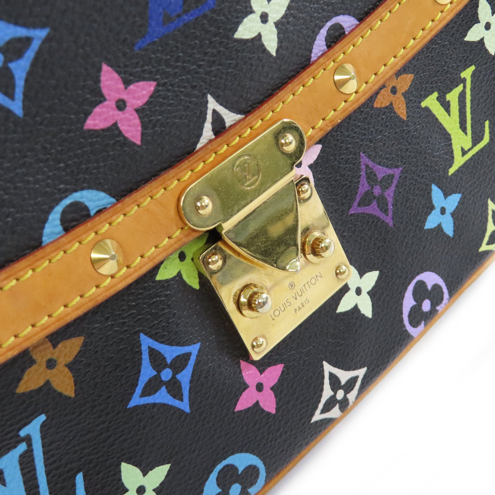 LOUIS VUITTON Monogram Multicolore Sologne Shoulder Bag金扣肩背袋黑色/彩色
