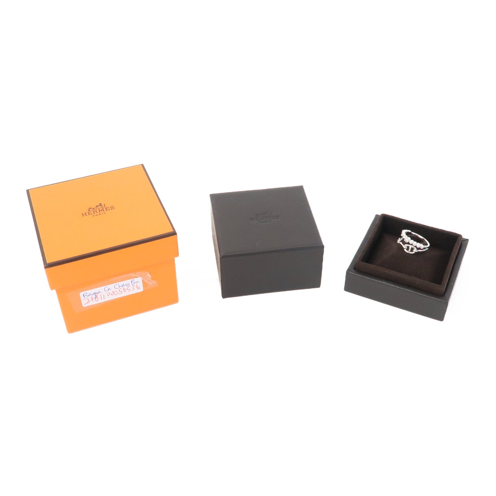 HERMES 【激減優惠】18K白金Chaine d'Ancre Chaos Fancy Ring 0.56ct鑽石戒指#51/US#5.75