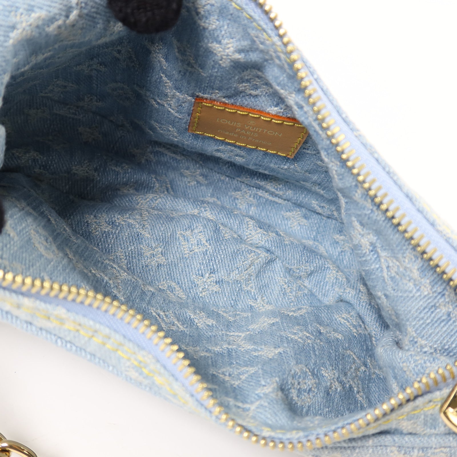 LOUIS VUITTON Monogram Denim Loop金扣鏈帶肩背袋