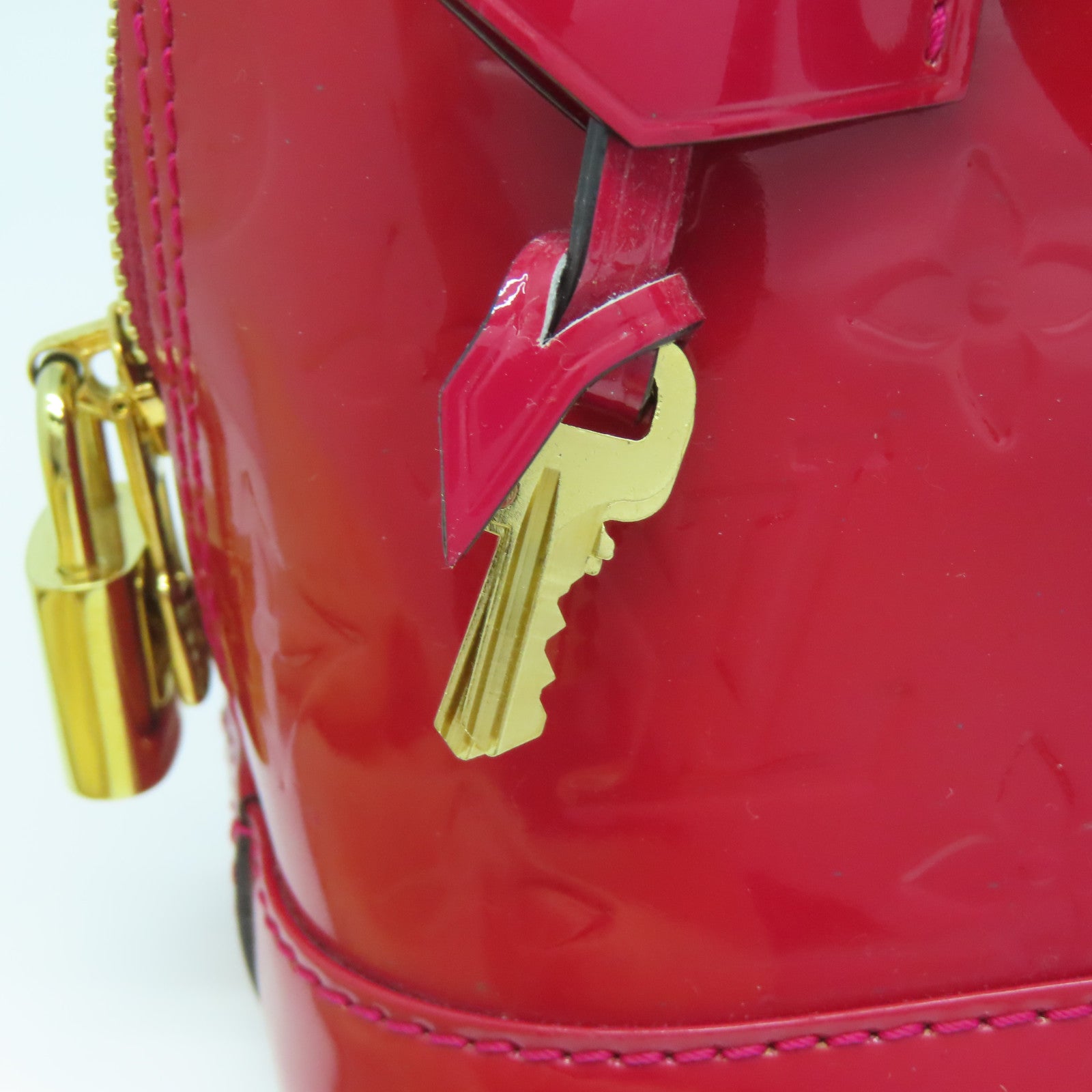 LOUIS VUITTON 【激減優惠】Monogram Vernis Alma BB金扣手挽肩背兩用袋紅色