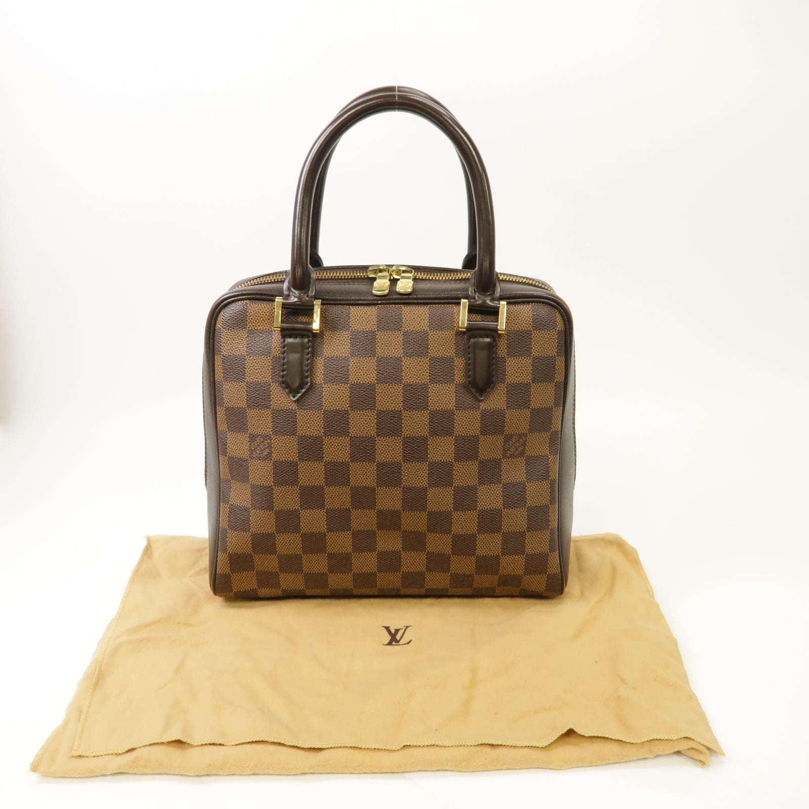 LOUIS VUITTON 【激減優惠】Damier Brera金扣手挽袋棕色