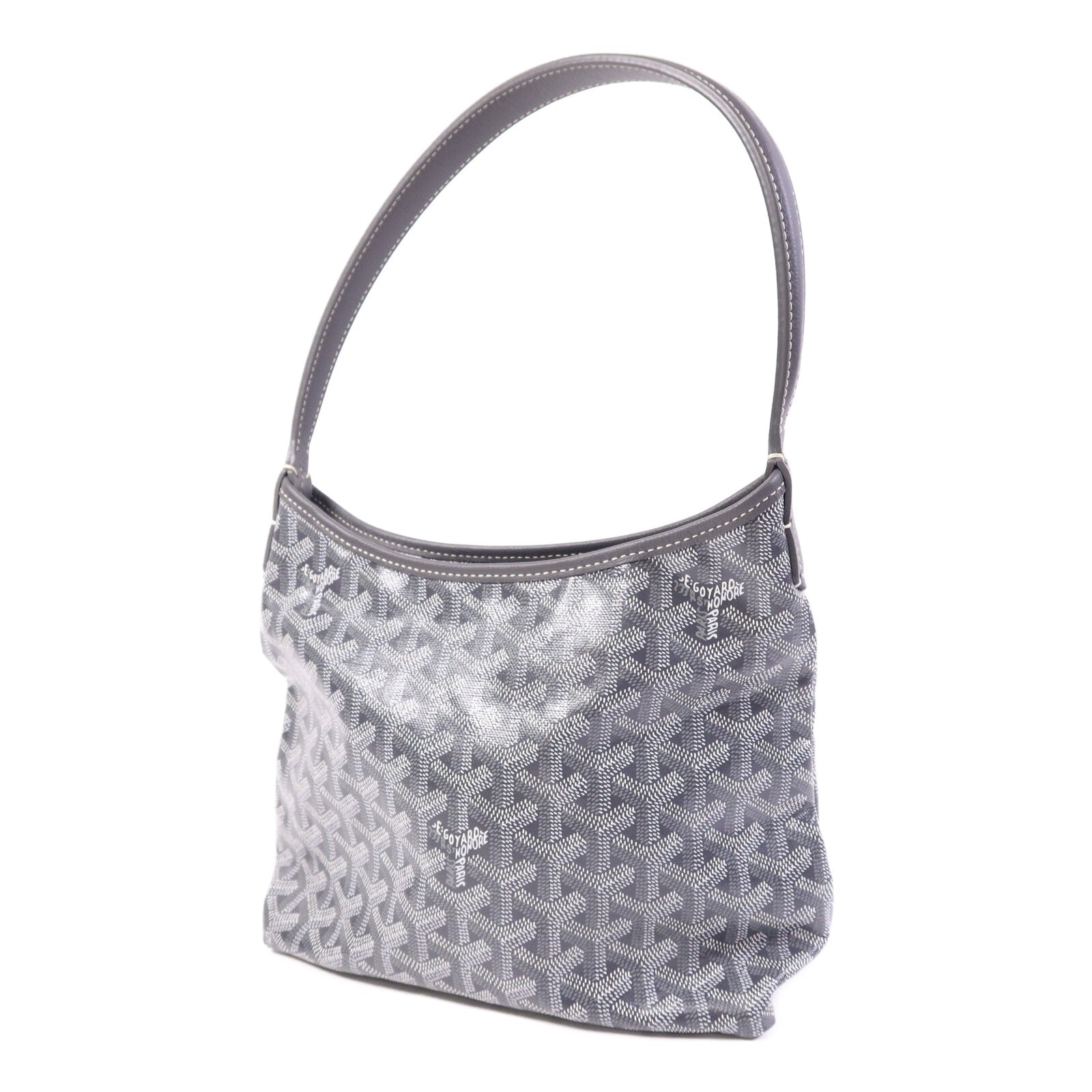GOYARD 塗層帆布Mini Hobo銀扣手挽袋