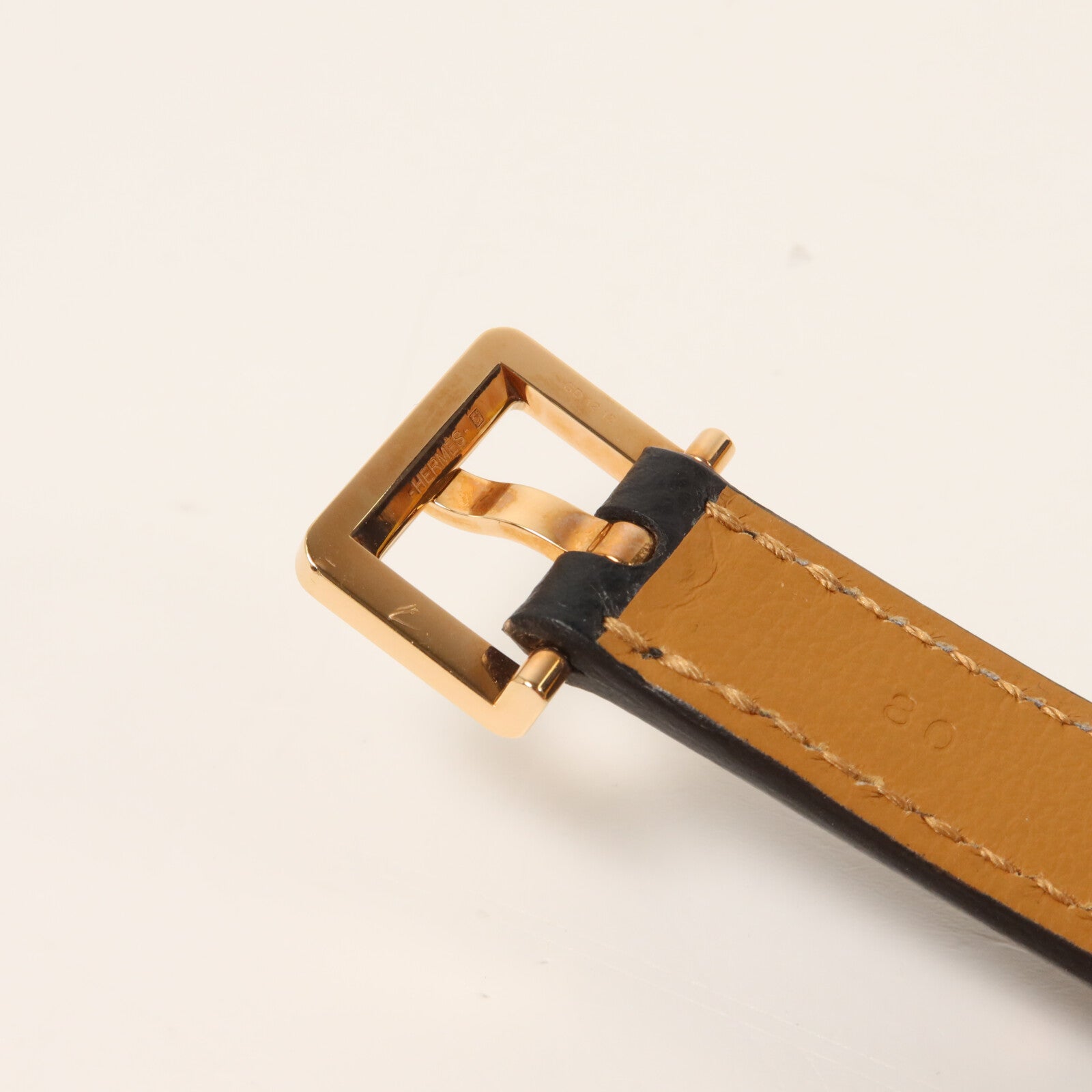 HERMES Epsom皮革Pop H Belt皮帶Noir