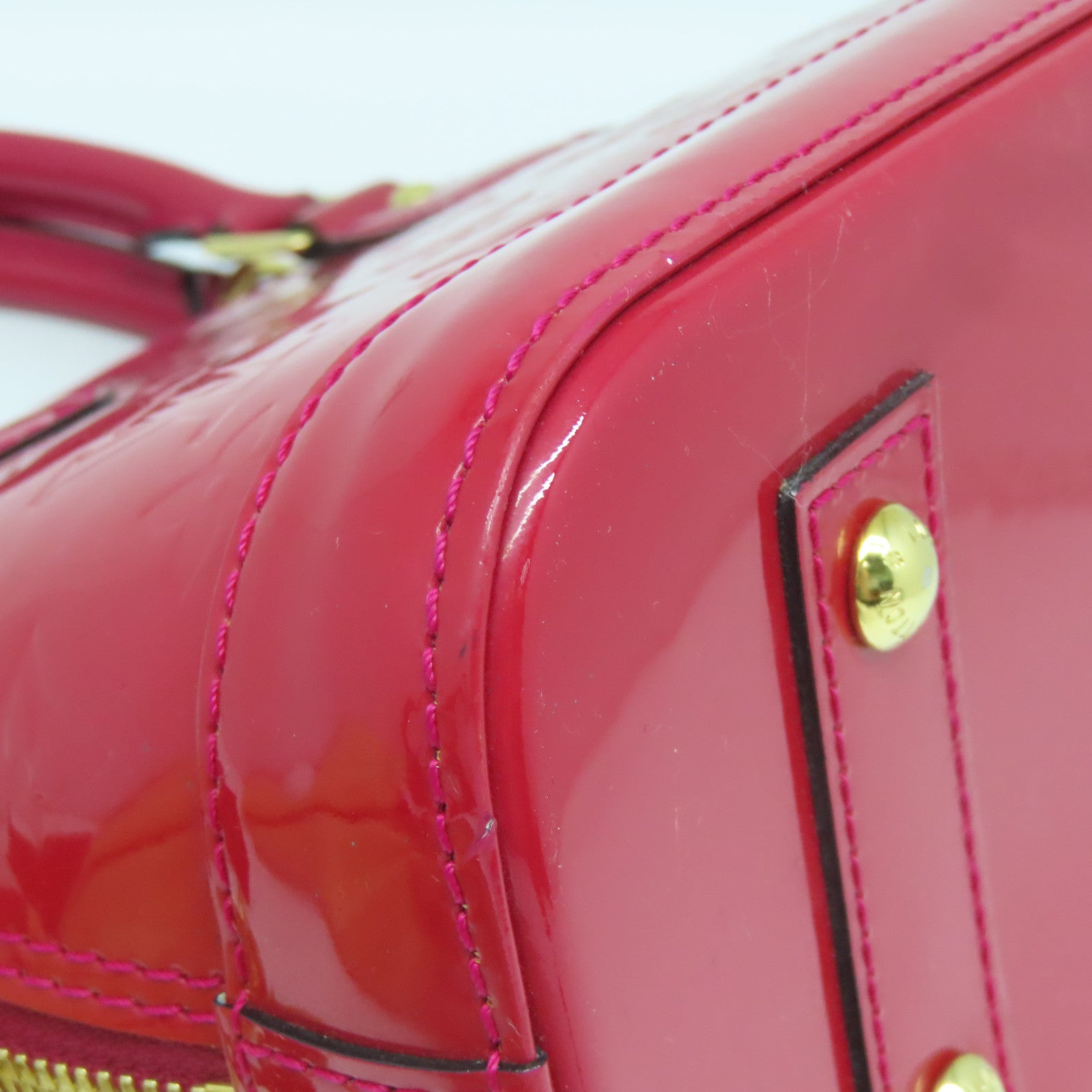 LOUIS VUITTON 【激減優惠】Monogram Vernis Alma BB金扣手挽肩背兩用袋紅色