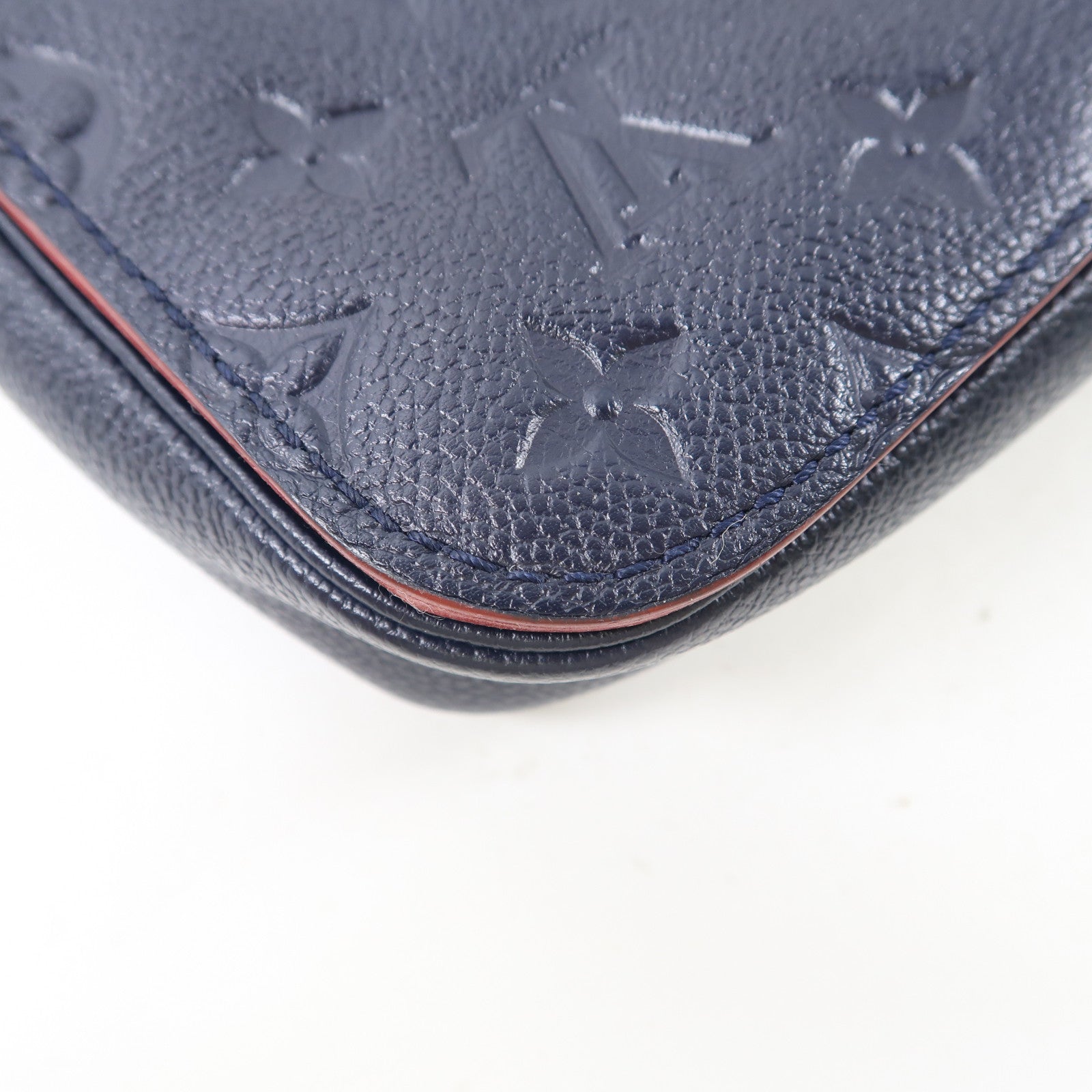 LOUIS VUITTON Monogram Empreinte Pochette Metis金扣手挽肩背兩用袋深藍色