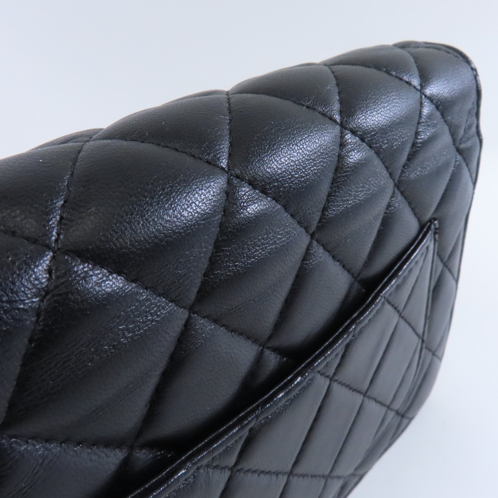 CHANEL 菱格羊皮皮革Wallet On Chain金扣鏈帶肩背袋黑色