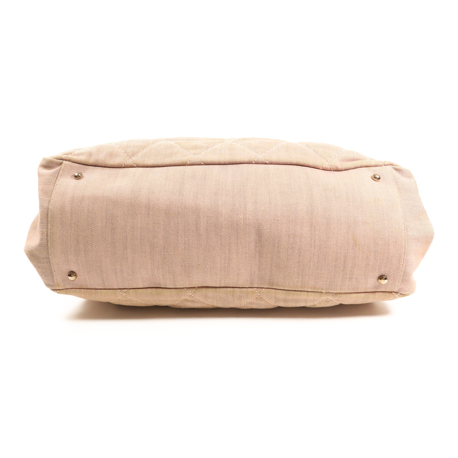 CHANEL 牛仔布銀扣手挽袋