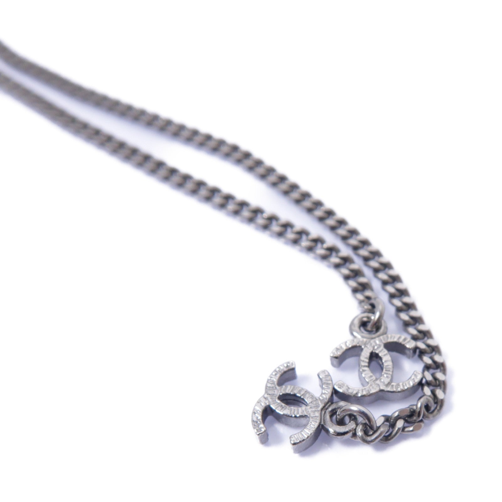 CHANEL PVC Necklace銀扣項鍊紫色/黑色