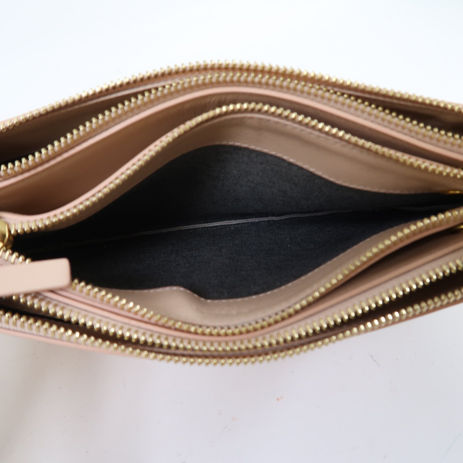 CELINE 牛皮皮革Trio金扣肩背袋粉紅色