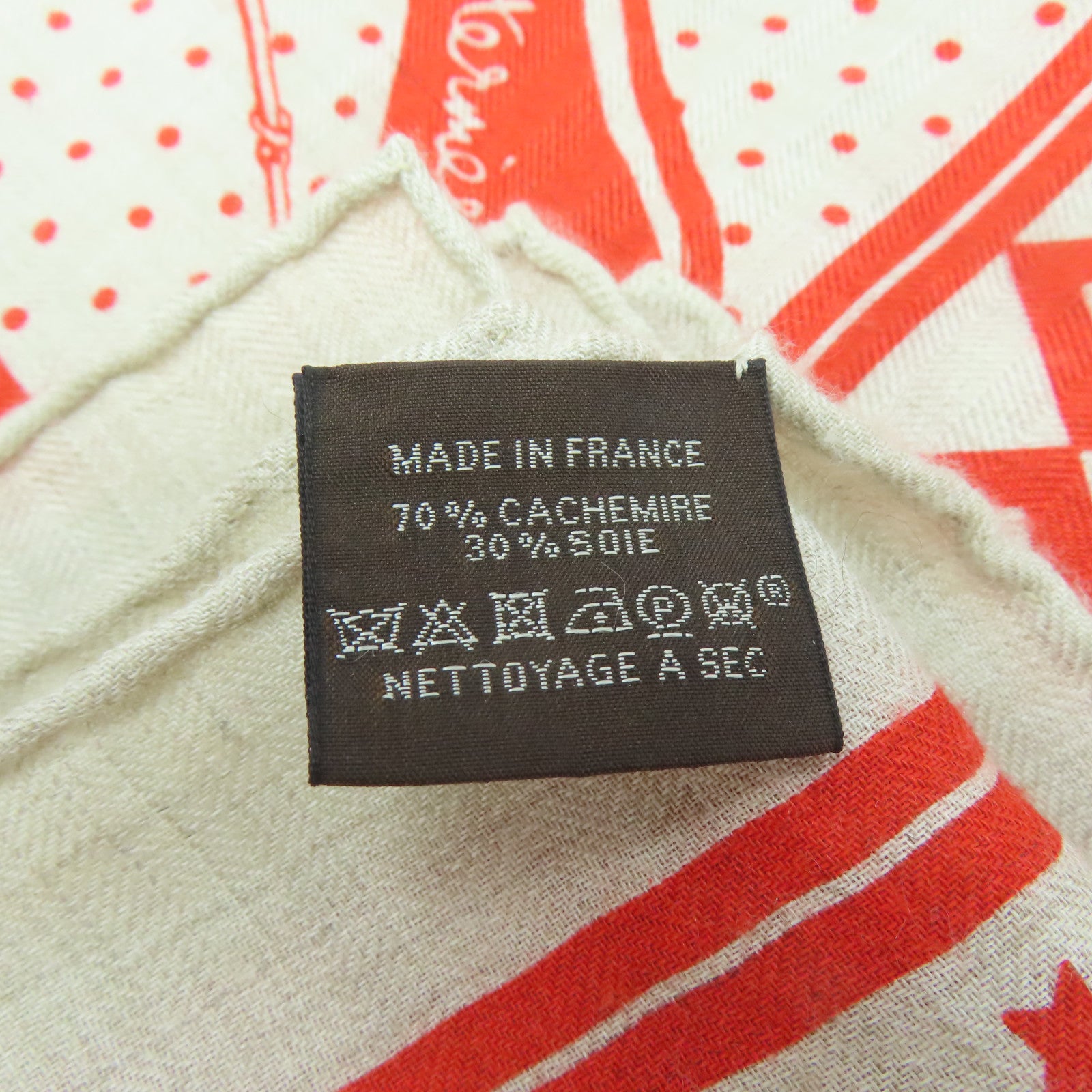 HERMES 羊絨/絲質Scarf圍巾橙色