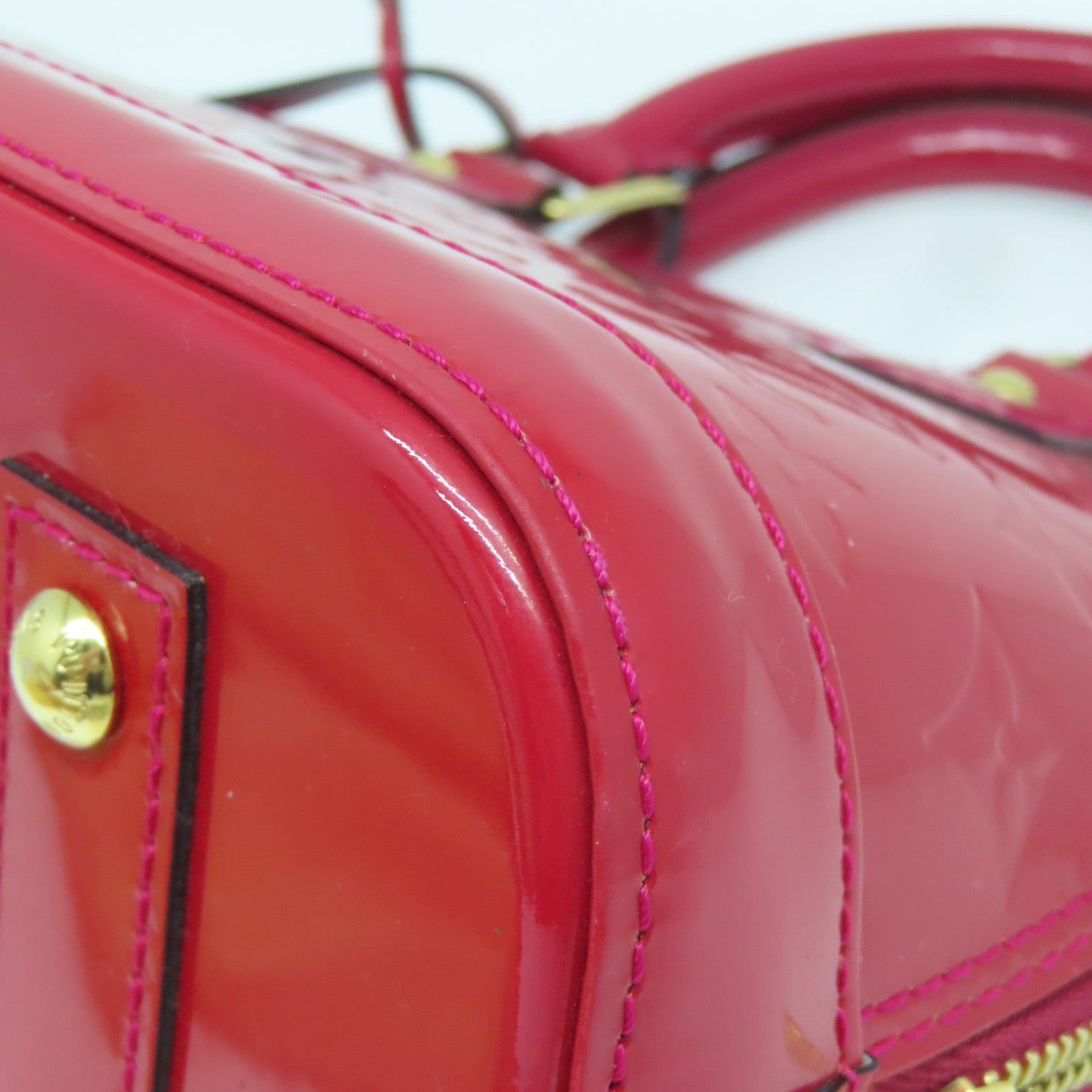 LOUIS VUITTON 【激減優惠】Monogram Vernis Alma BB金扣手挽肩背兩用袋紅色