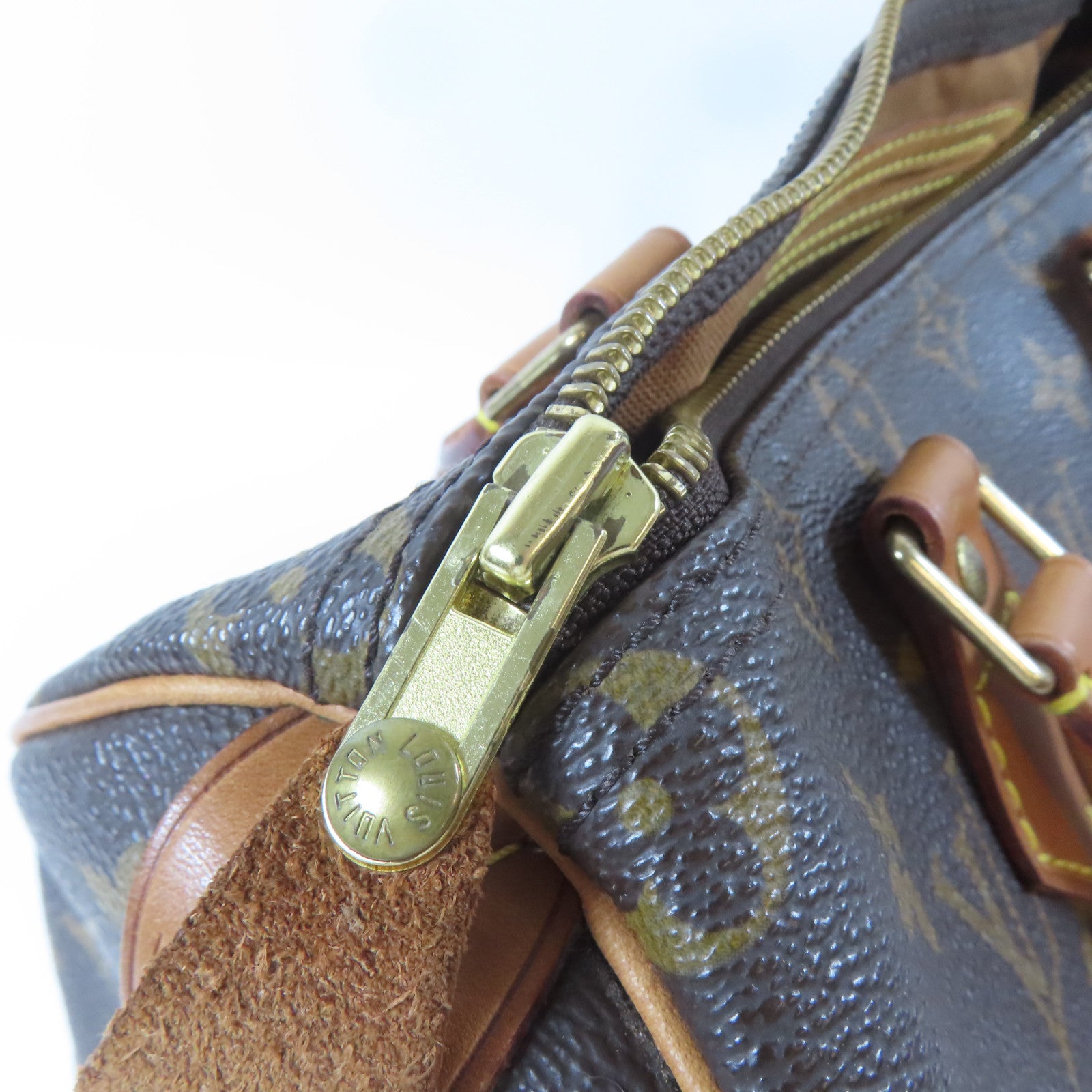 LOUIS VUITTON Monogram Speedy 25金扣手挽袋啡色