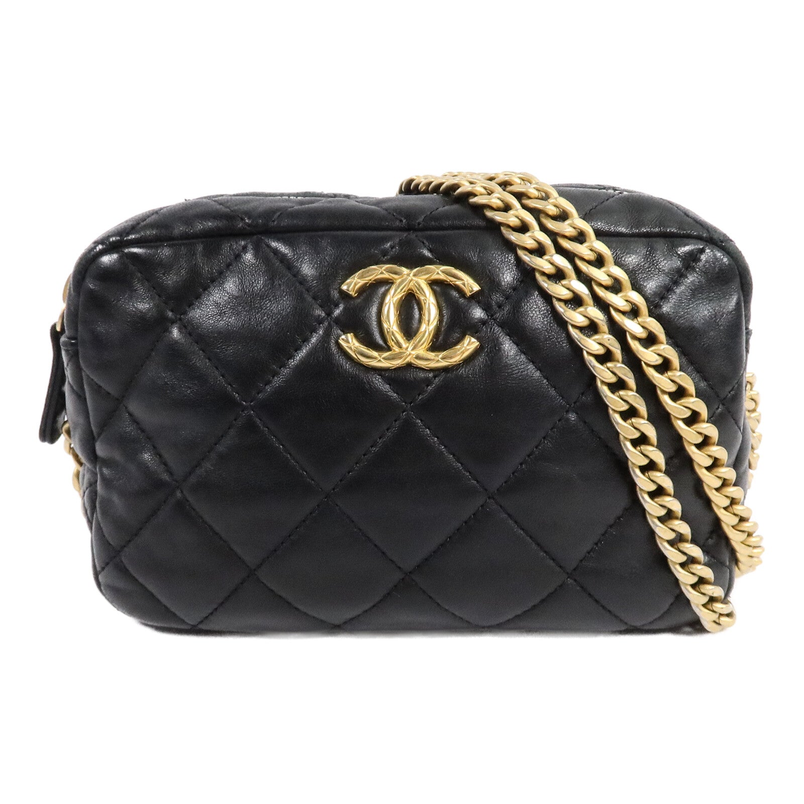 CHANEL 牛皮皮革Carmea Bag Gold Ball鏈帶肩背袋