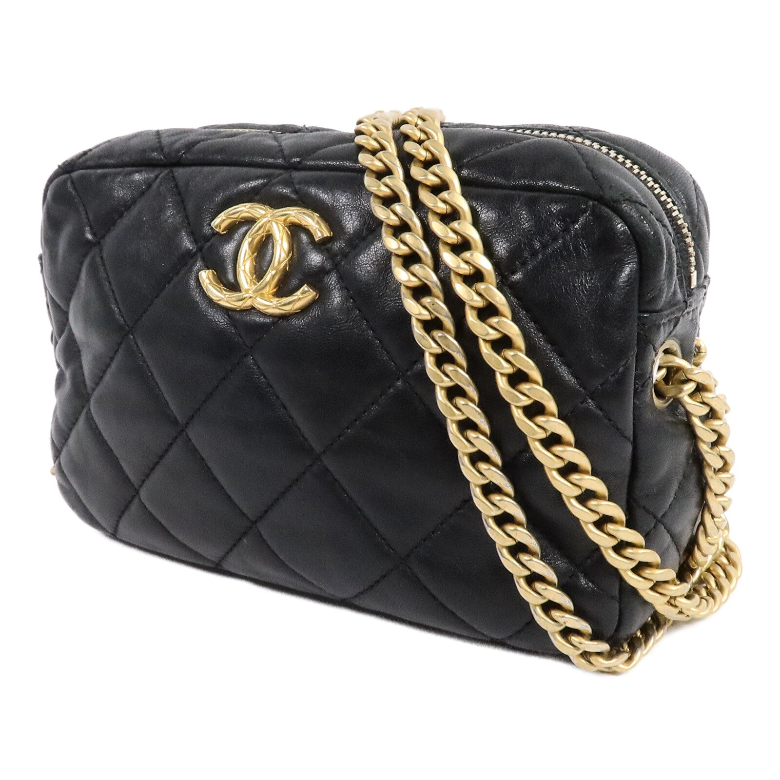 CHANEL 牛皮皮革Carmea Bag Gold Ball鏈帶肩背袋