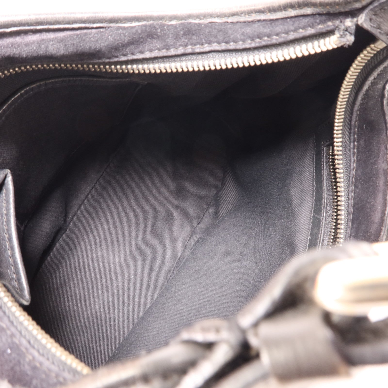 CELINE 麂皮皮革Vintage Shoulder Bag 055銀扣肩背袋
