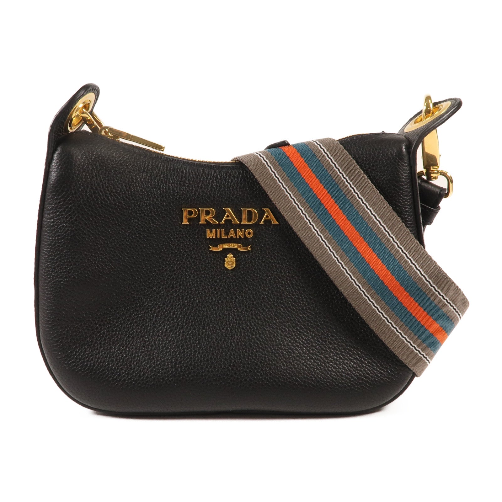 PRADA 牛皮皮革Vitello Phoenix金扣肩背袋