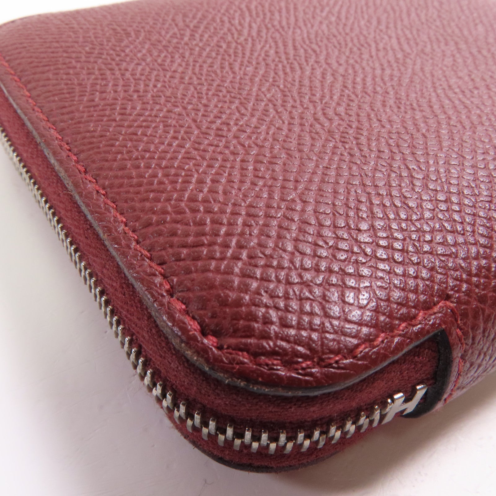 HERMES Epsom皮革Silk In Compact銀扣錢包