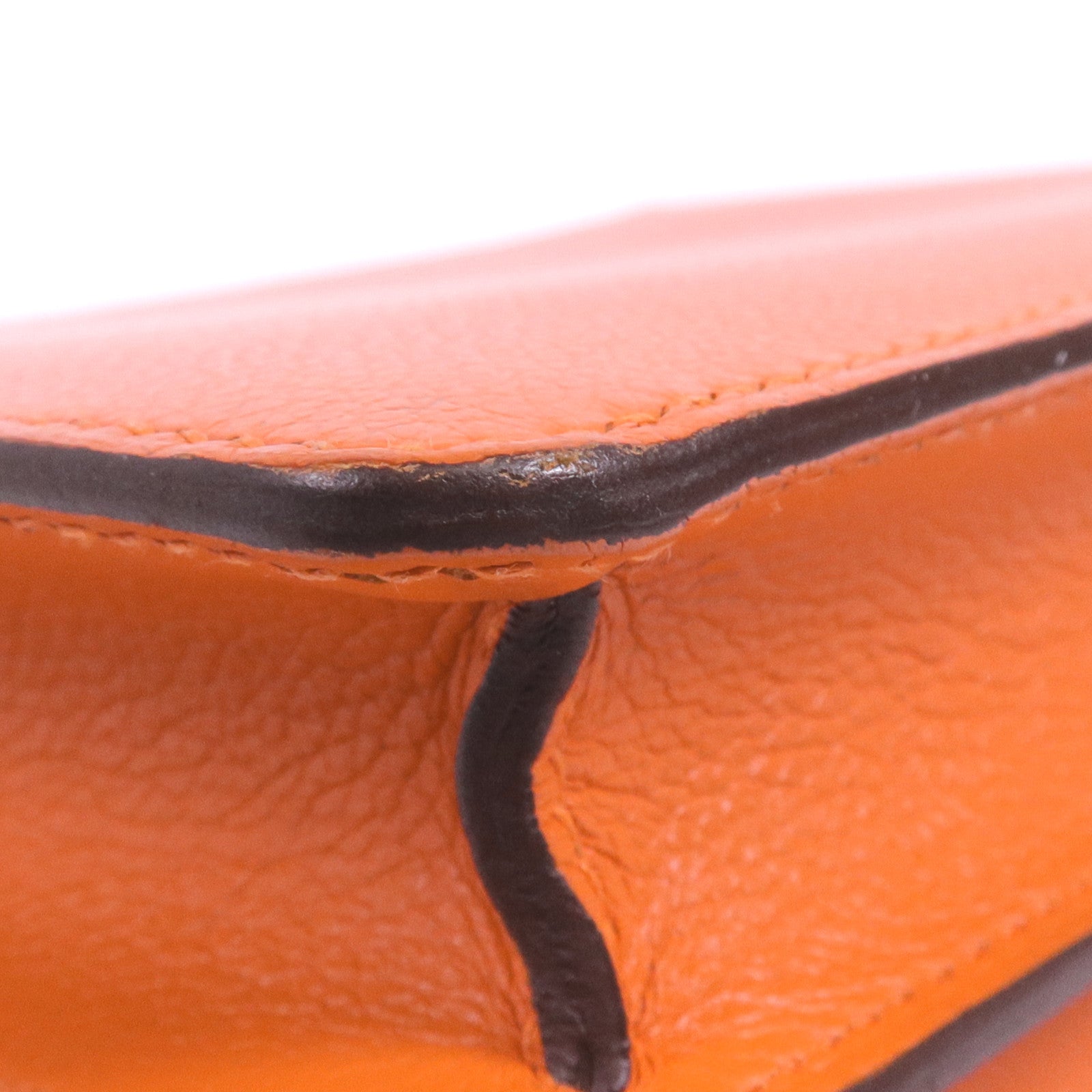 HERMES EverColour皮革Roulis Mini銀扣肩背袋Feu