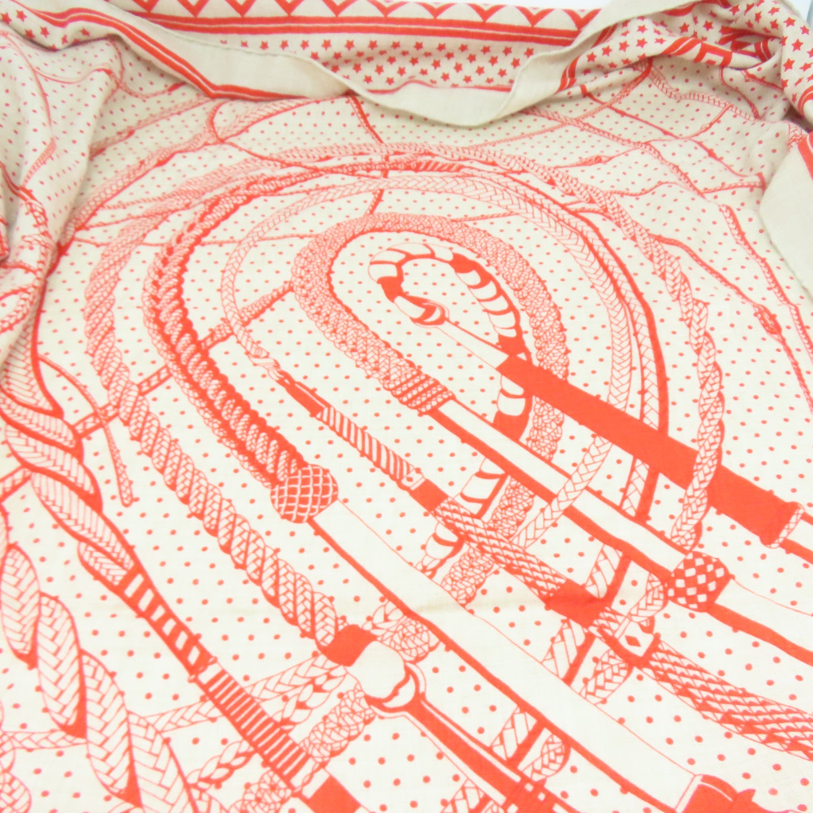 HERMES 羊絨/絲質Scarf圍巾橙色