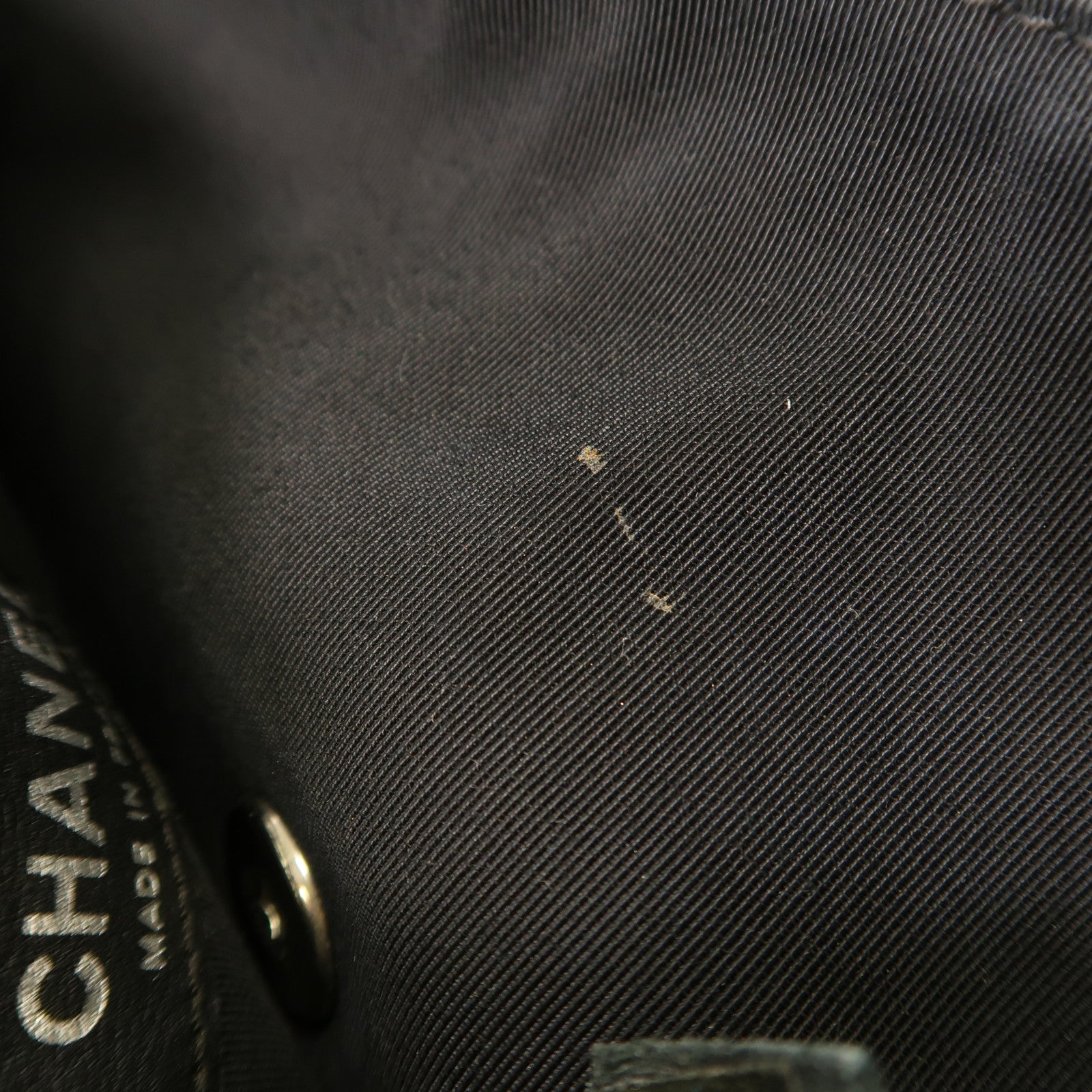 CHANEL 帆布Shoulder Bag銀扣鏈帶肩背袋黑色