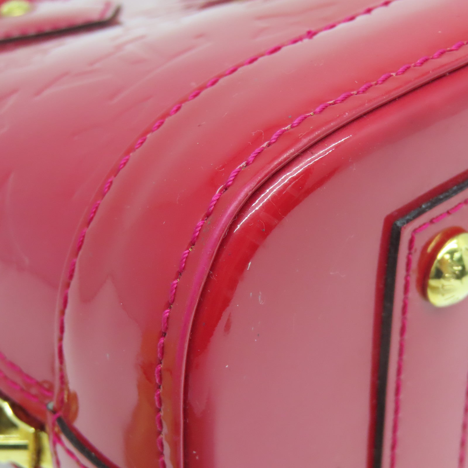 LOUIS VUITTON 【激減優惠】Monogram Vernis Alma BB金扣手挽肩背兩用袋紅色
