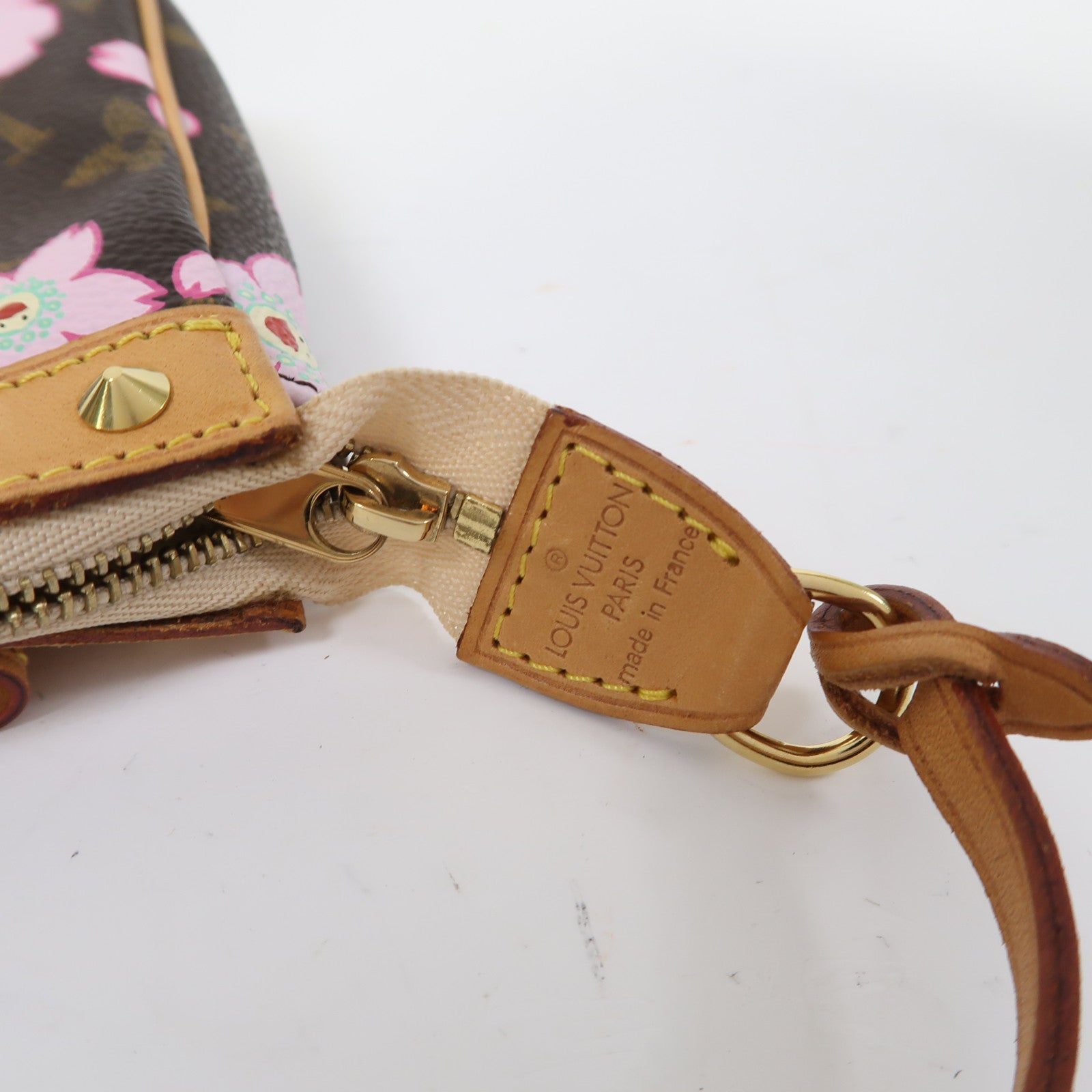 LOUIS VUITTON Monogram Cherry Blossom Pochette金扣肩背袋啡色