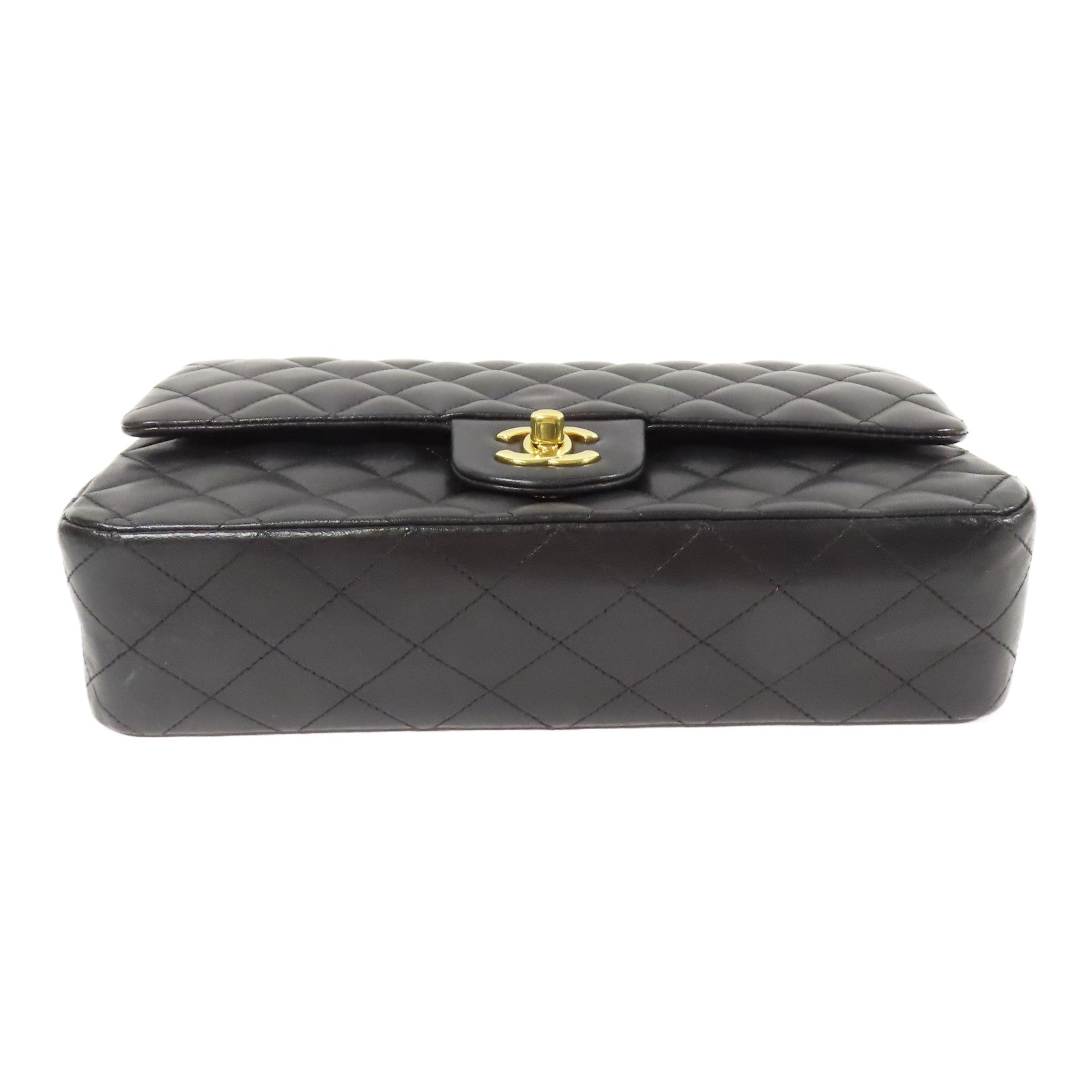 CHANEL CC GHW Classic 25 Chain Shoulder Bag A01112 Lambskin Leather Black