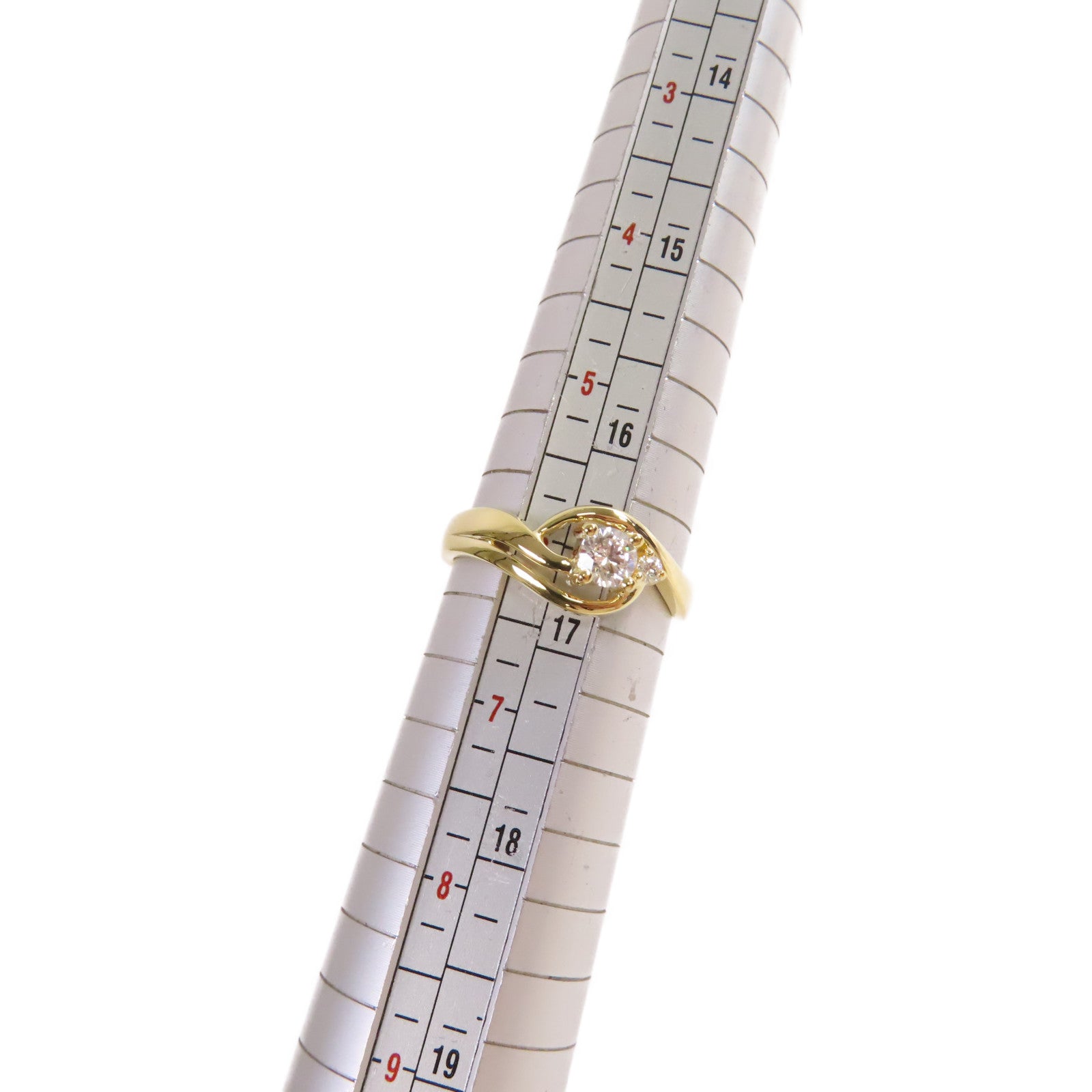 JEWELRY 【激減優惠】18K黃金/0.25ct鑽石/0.02ct鑽石Diamond Ring戒指US#6