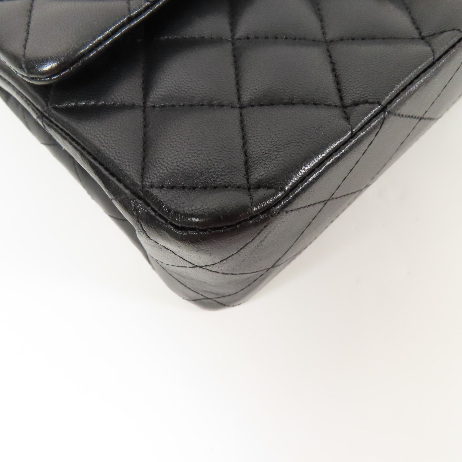 CHANEL CC GHW Classic 25 Chain Shoulder Bag A01112 Lambskin Leather Black