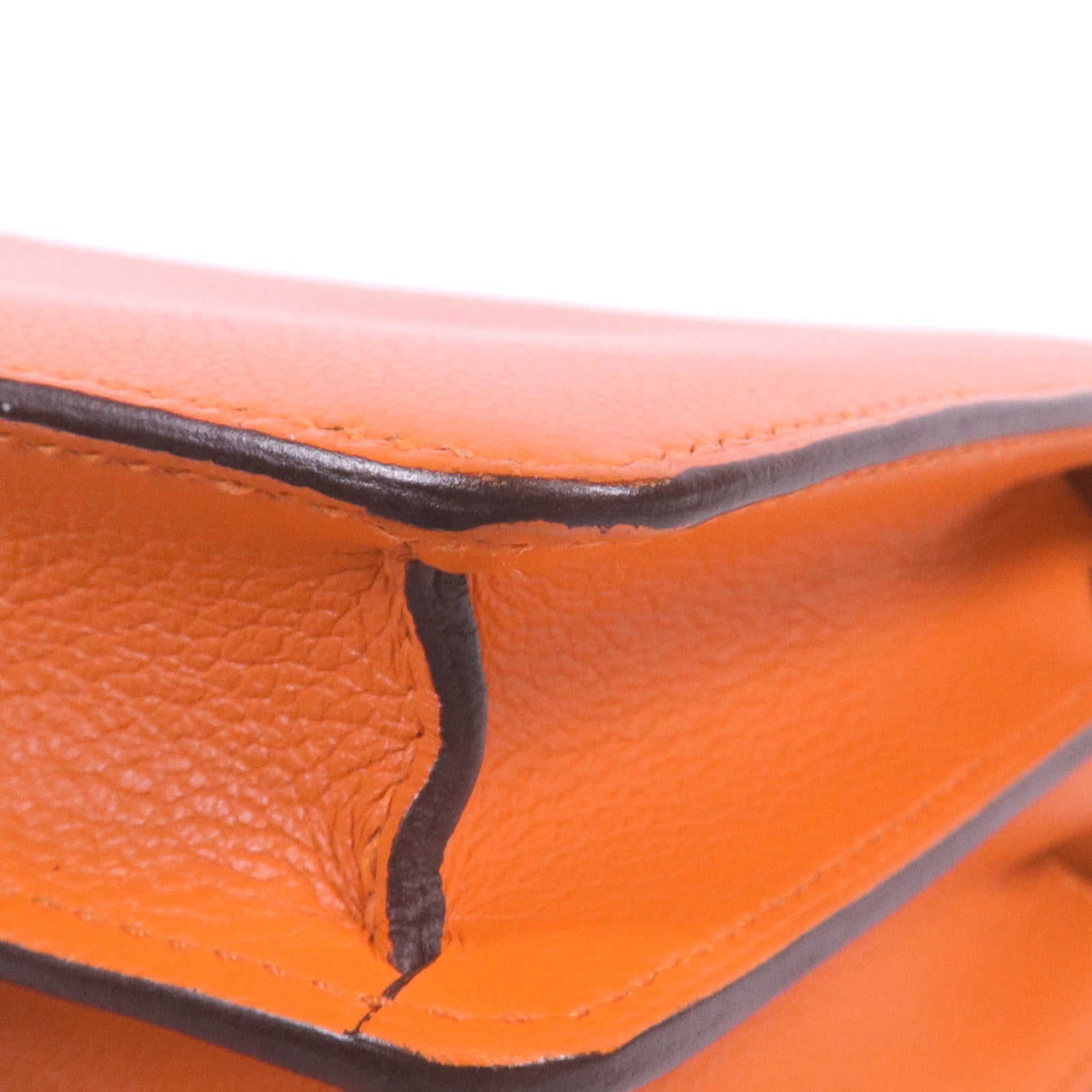 HERMES EverColour皮革Roulis Mini銀扣肩背袋Feu