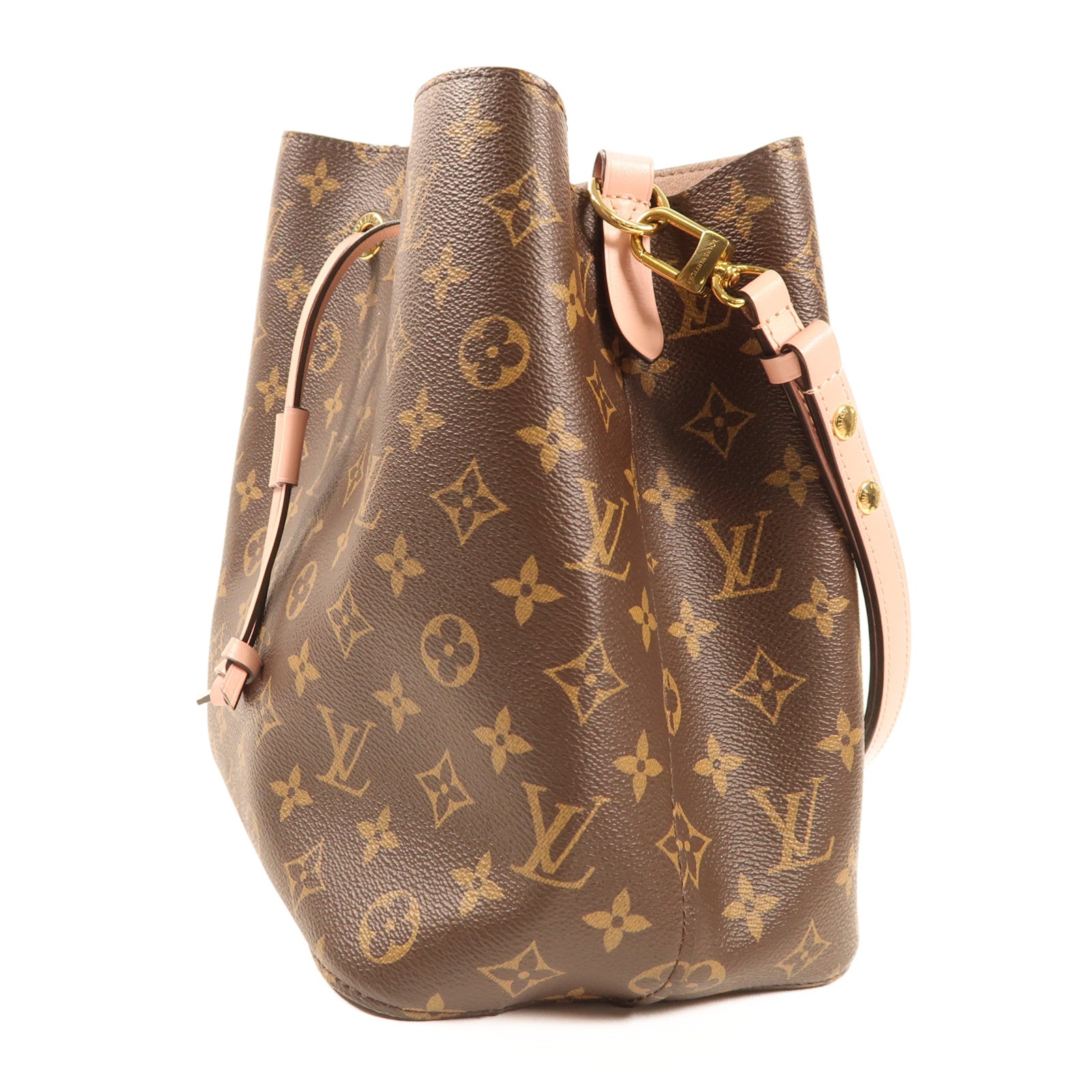LOUIS VUITTON Monogram Neo Noe金扣手挽肩背兩用袋棕色/粉紅色