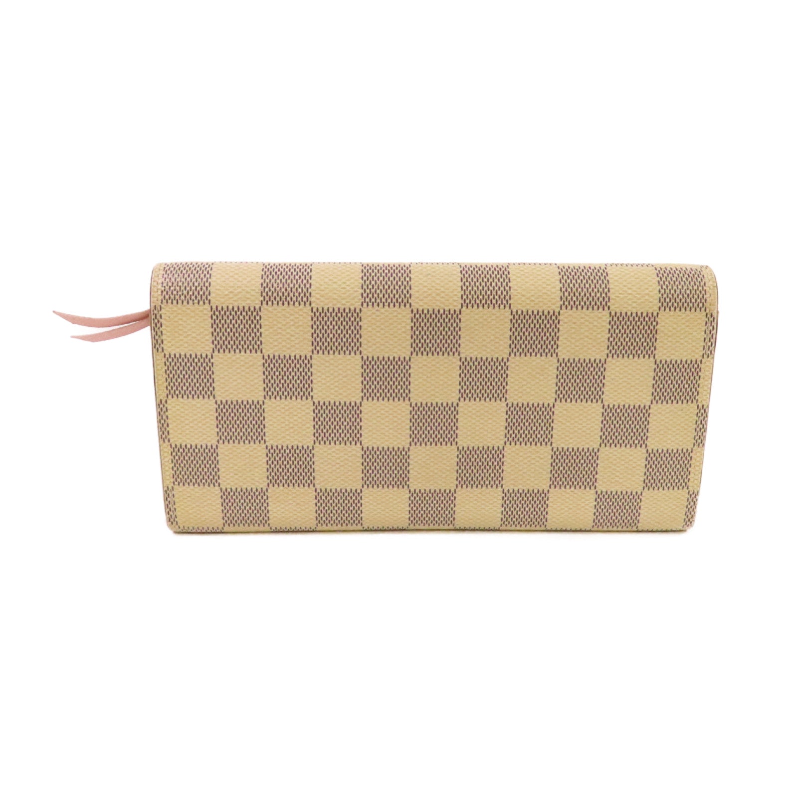 LOUIS VUITTON 【激減優惠】Damier Azur Emilie Long Wallet金扣長錢包米白色/粉紅色