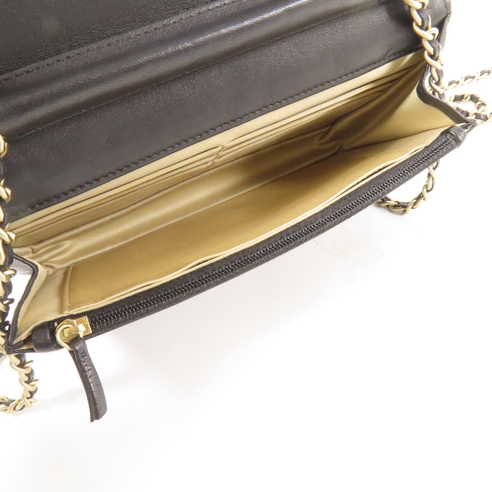 CHANEL 羊皮皮革WOC Wallet On Chain金扣鏈帶肩背袋