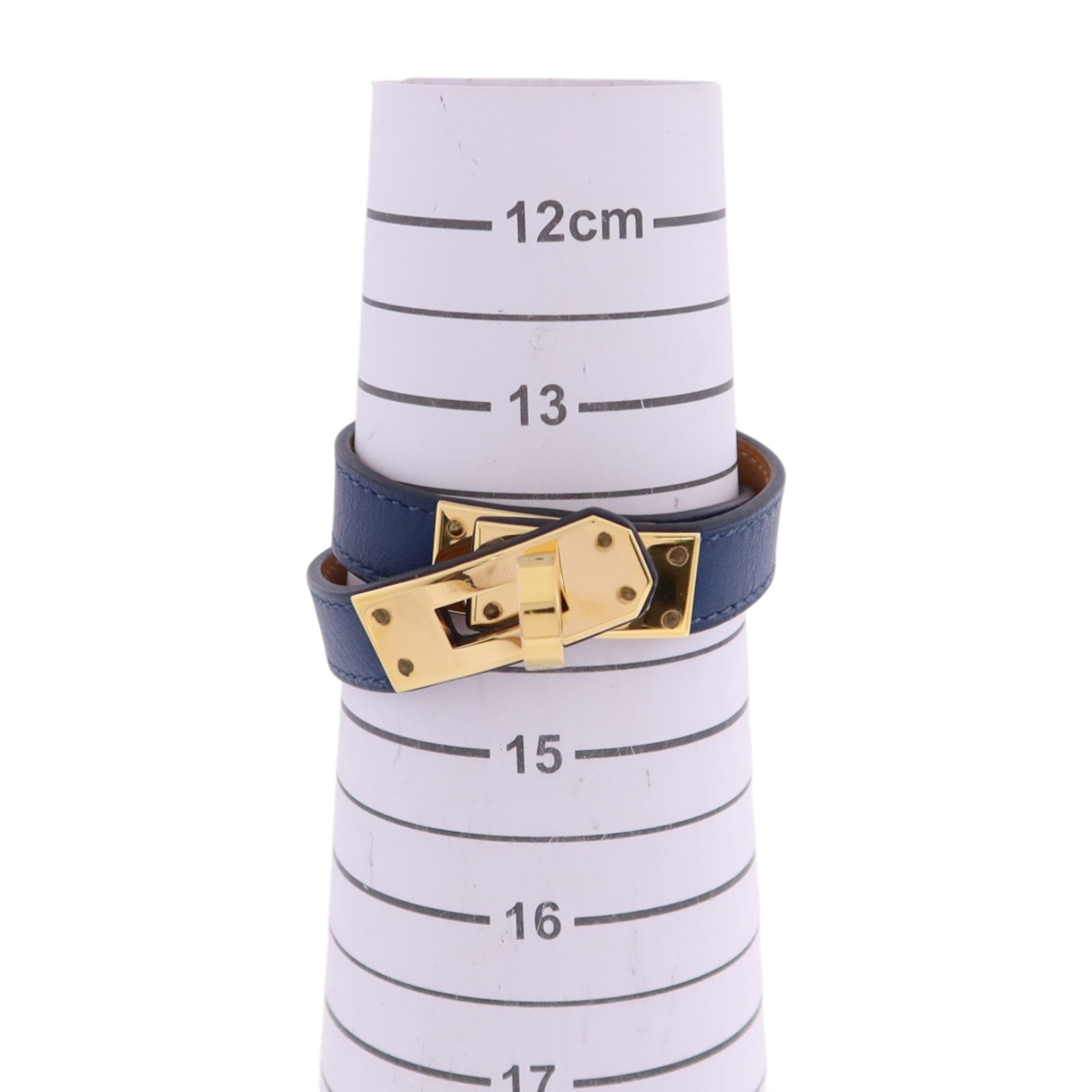 HERMES 【激減優惠】Swift皮革/金屬Kelly Double Bracelet T1金扣手鏈