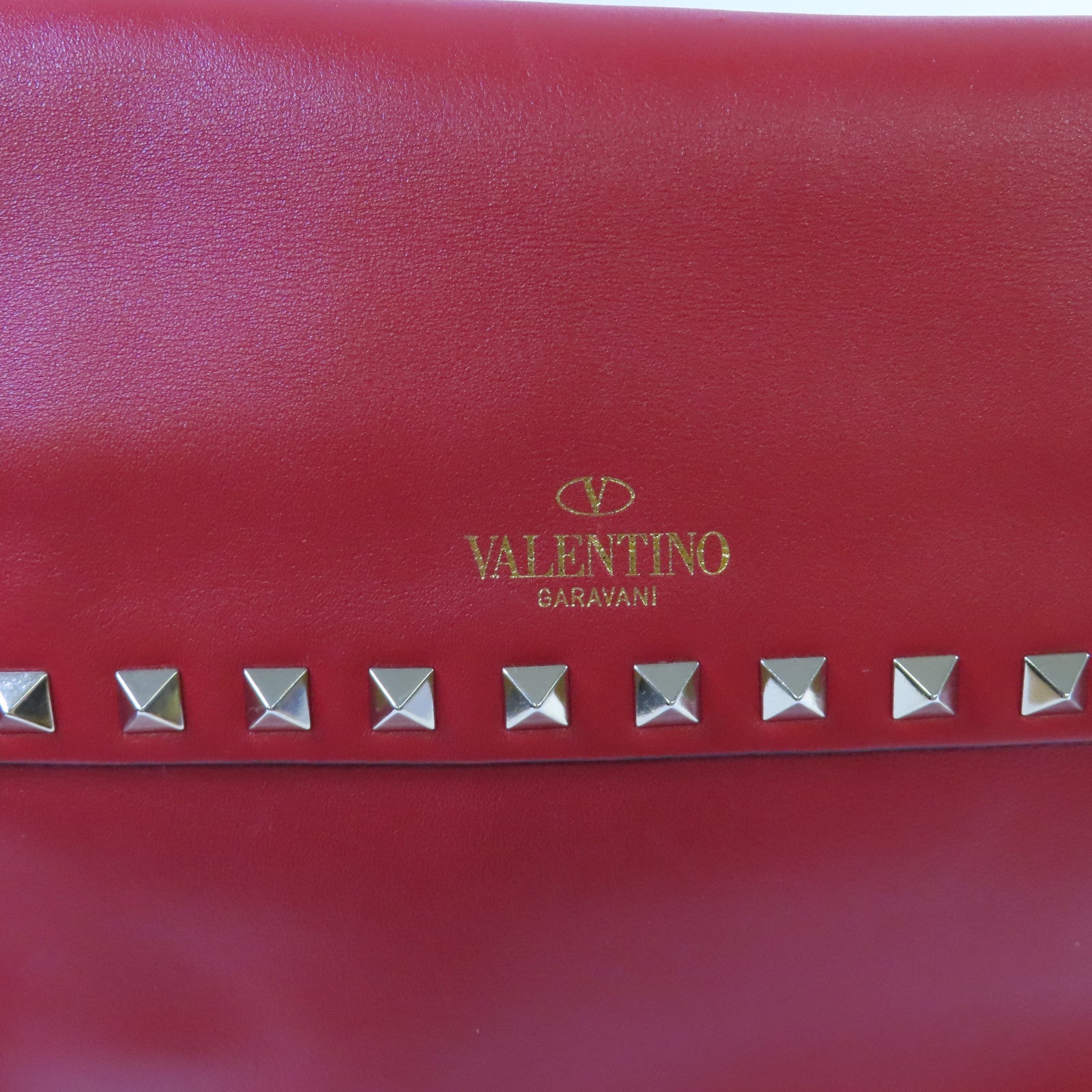 Valentino 牛皮皮革Rockstud 2Way Shoulder Bag金扣手挽肩背兩用袋紅色