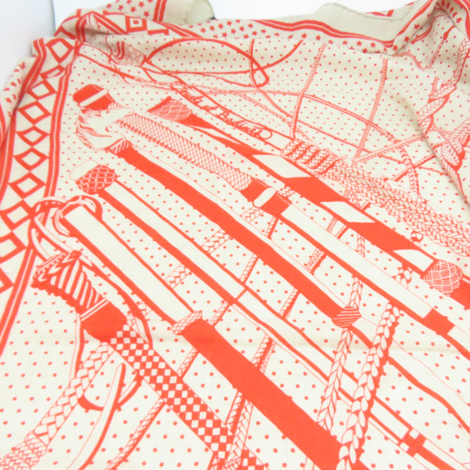 HERMES 羊絨/絲質Scarf圍巾橙色
