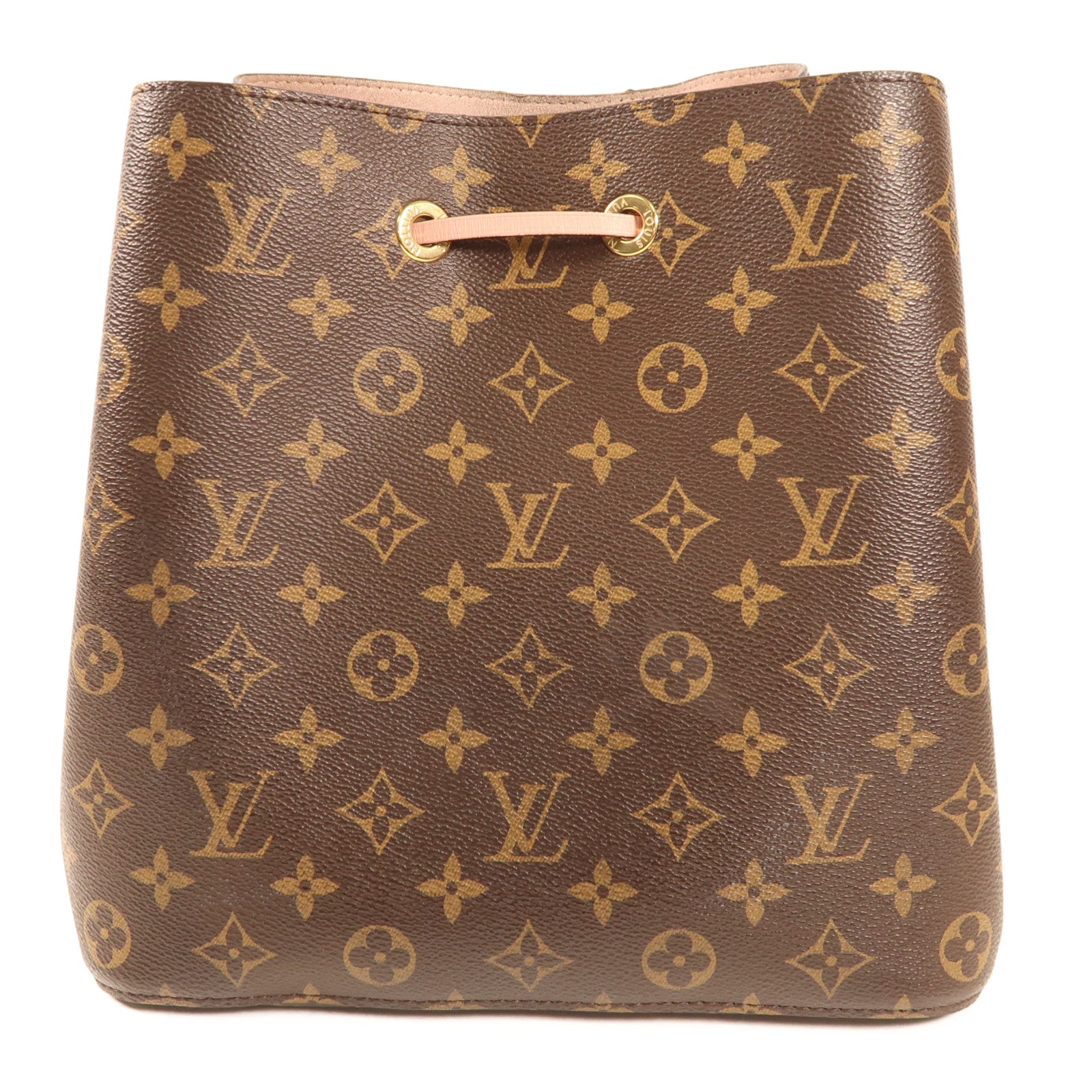 LOUIS VUITTON Monogram Neo Noe金扣手挽肩背兩用袋棕色/粉紅色