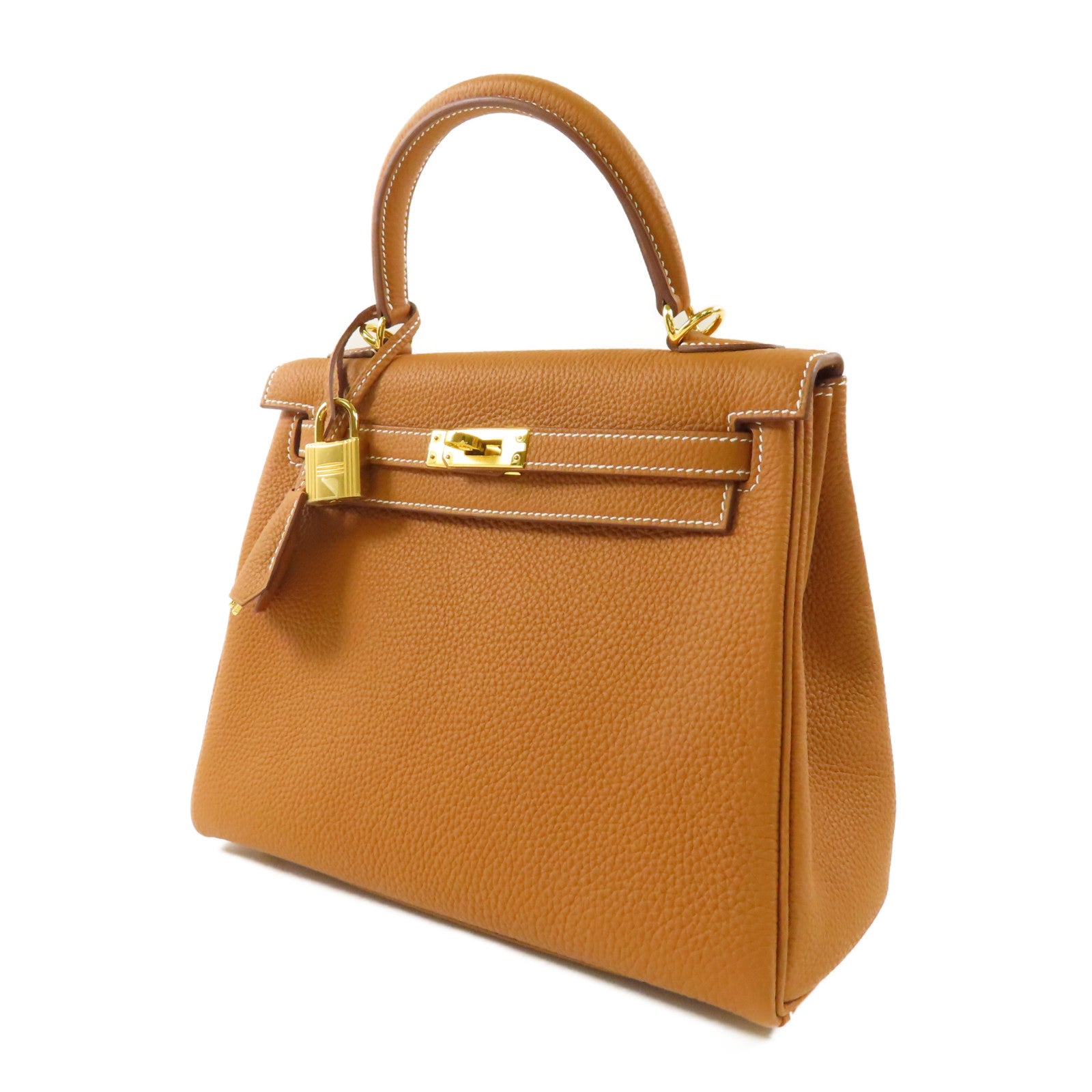 HERMES 【激減優惠】Togo皮革Kelly 25金扣手挽肩背兩用袋Gold