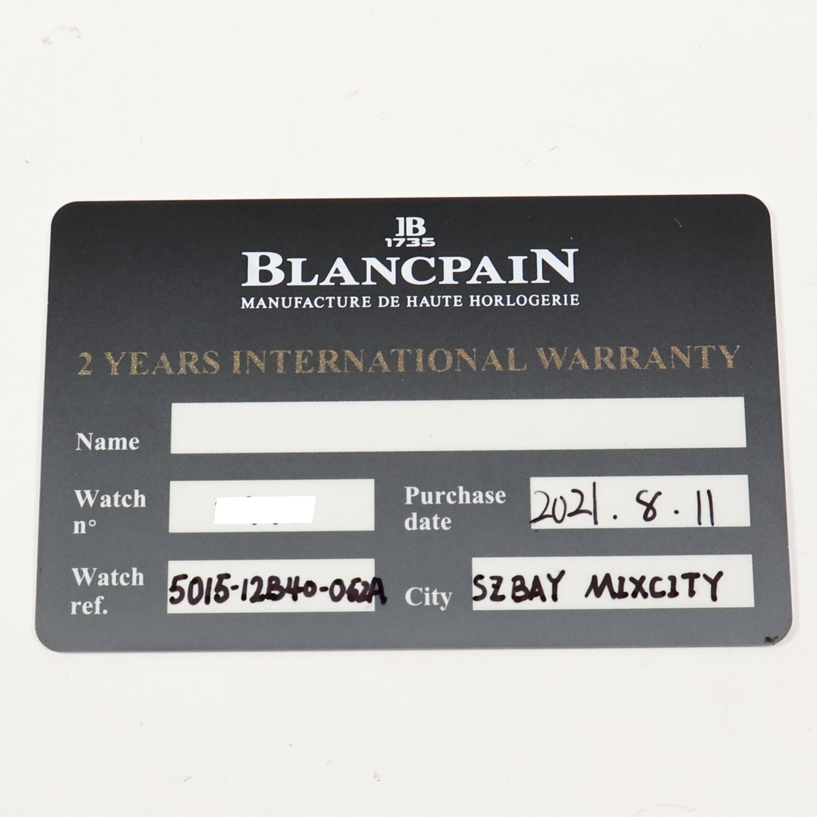 Blancpain Fifty Fathoms 5015-12B40-052A